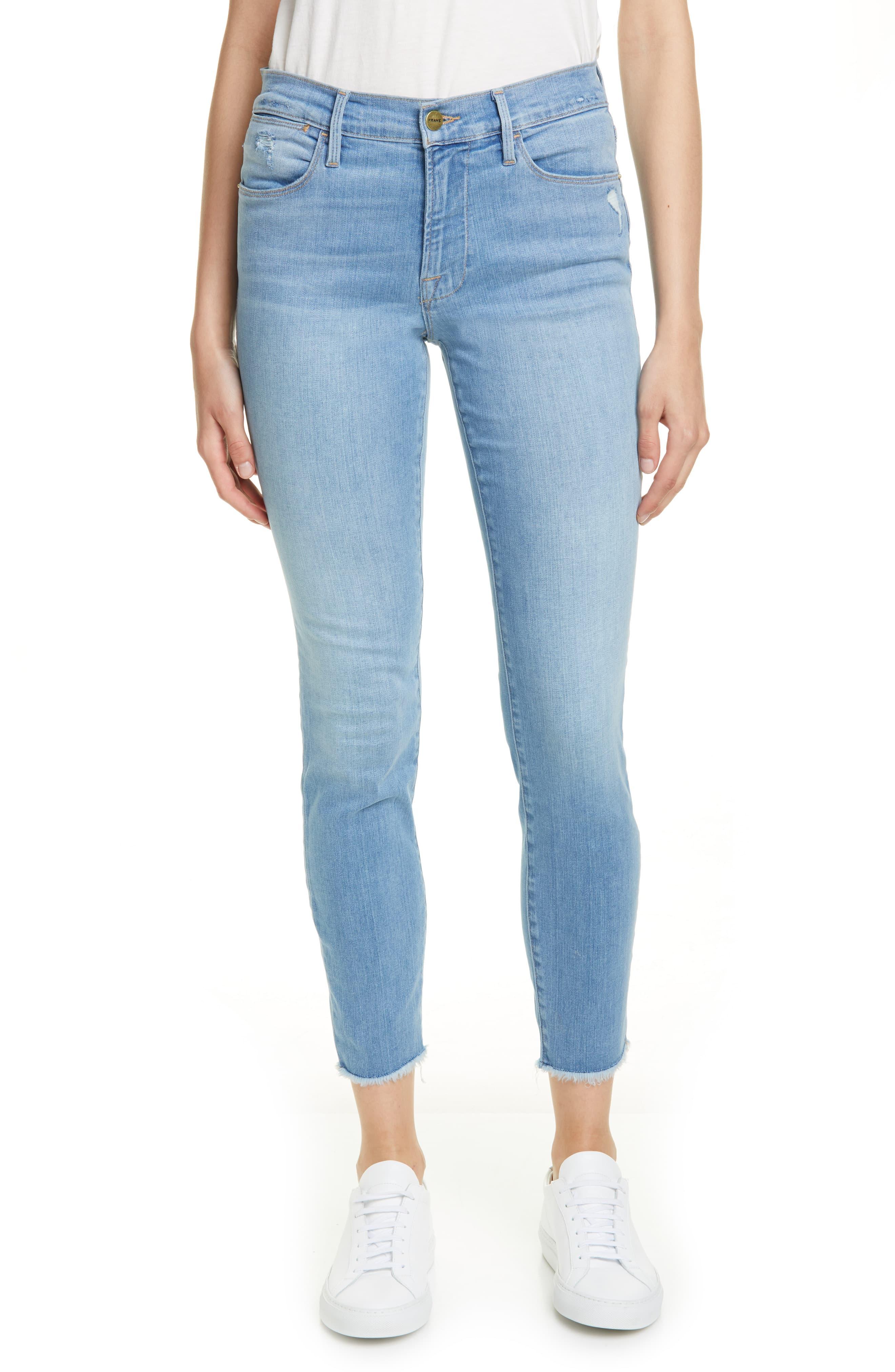 frame raw hem jeans