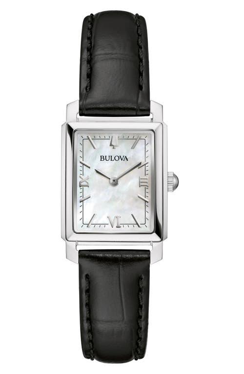 Bulova Sutton Mother Of Pearl Leather Strap Watch 21Mm in White for Men Lyst