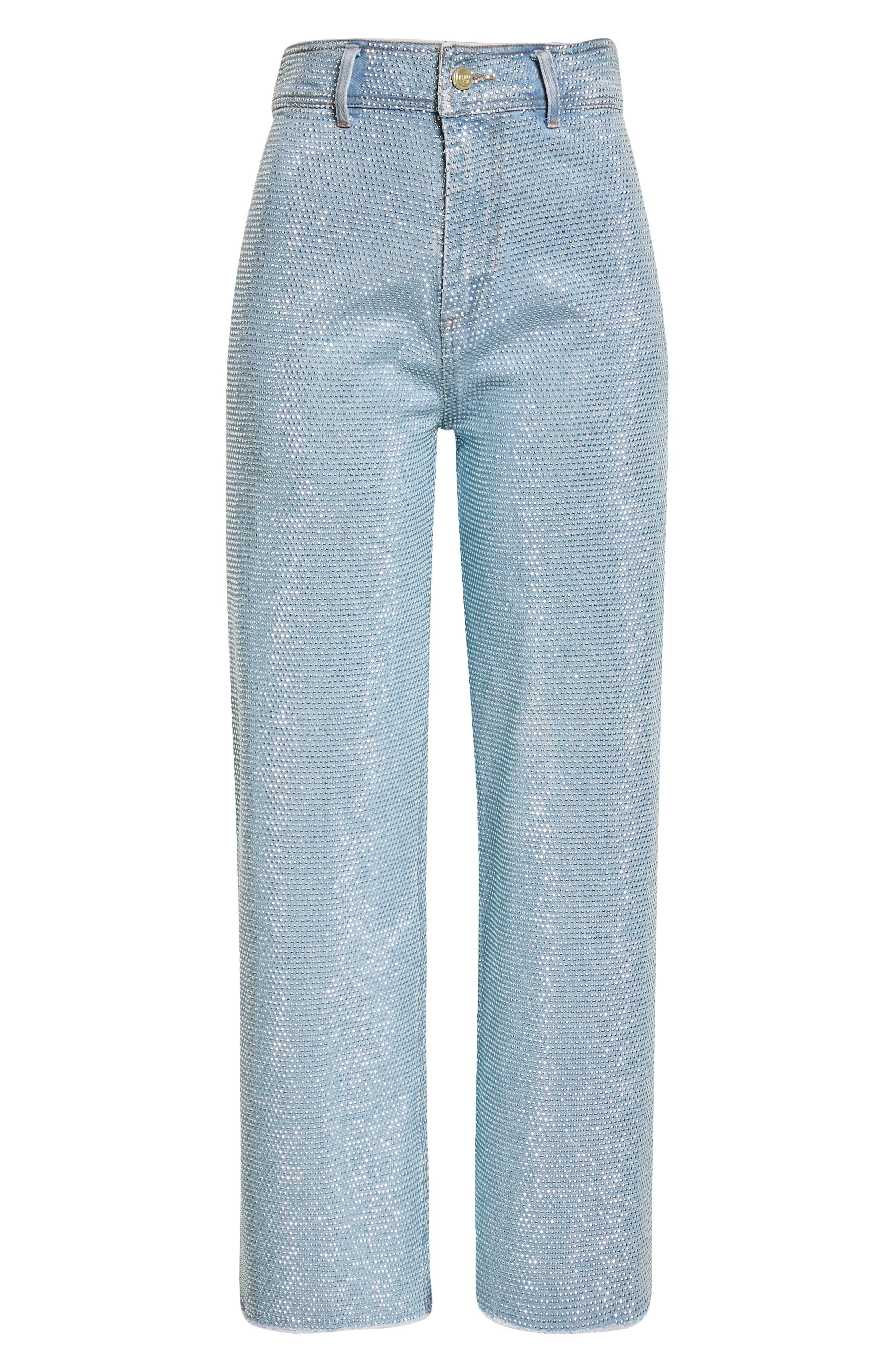 Cult Gaia Zelma Studded High Waist Jeans in Blue | Lyst