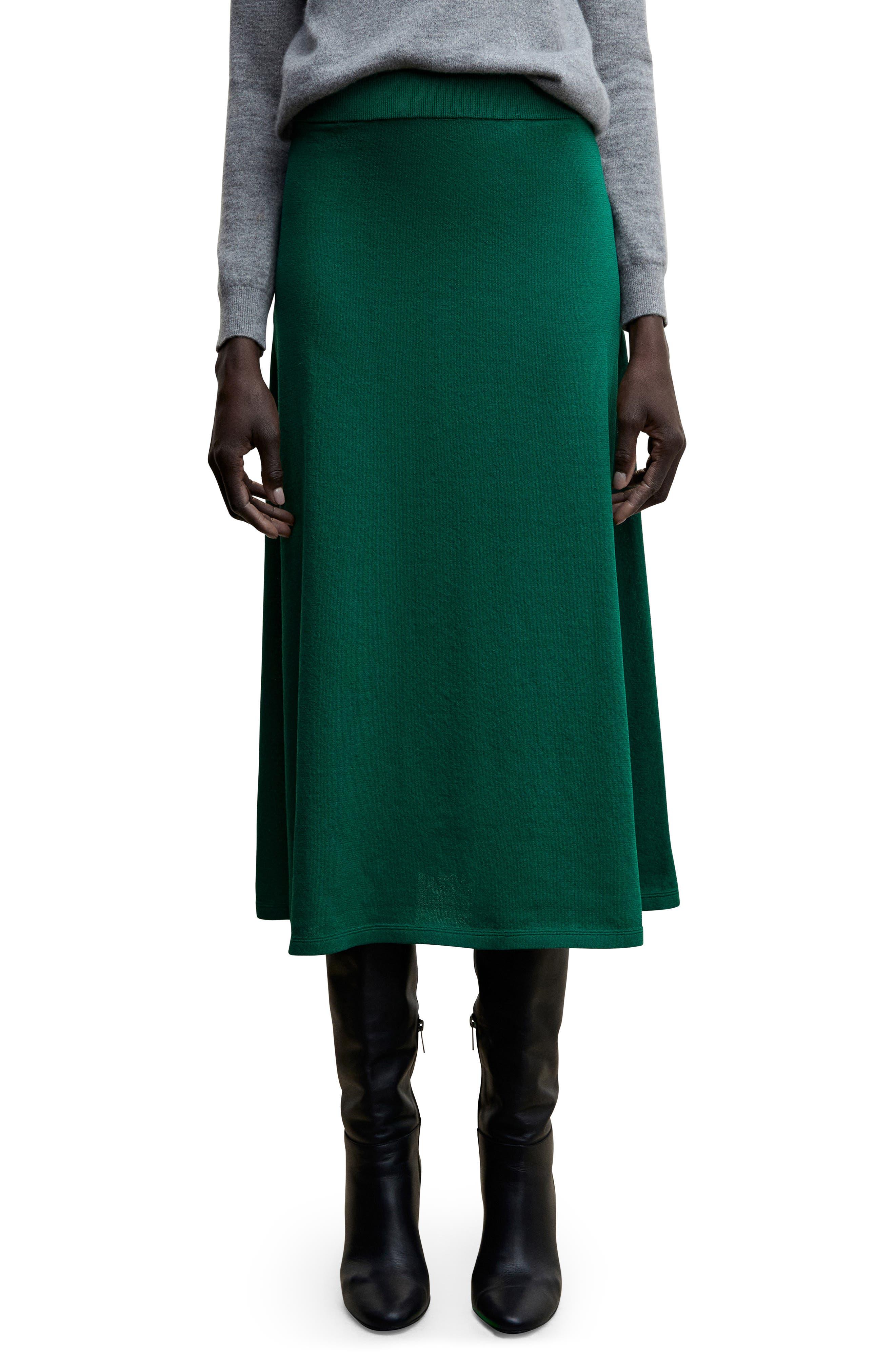 Mango Knit Midi Skirt in Green Lyst