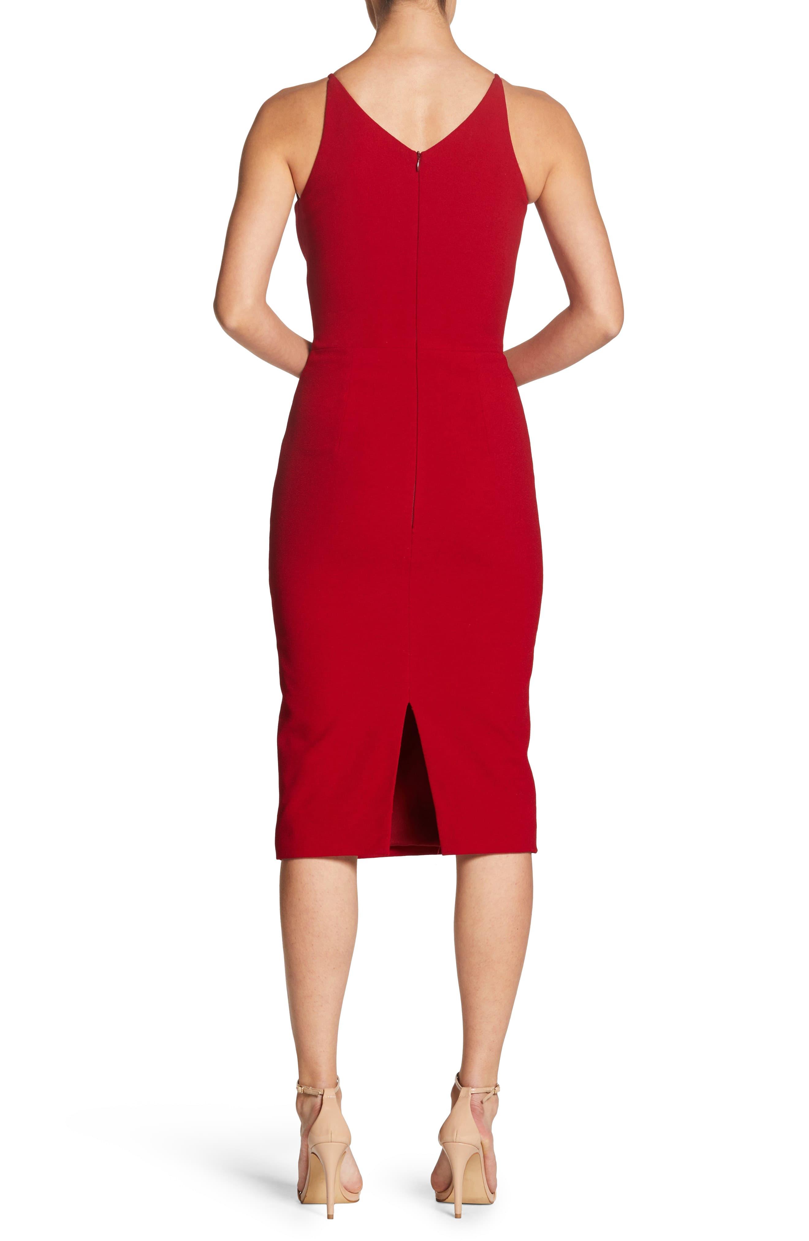 dress the population lyla crepe sheath dress