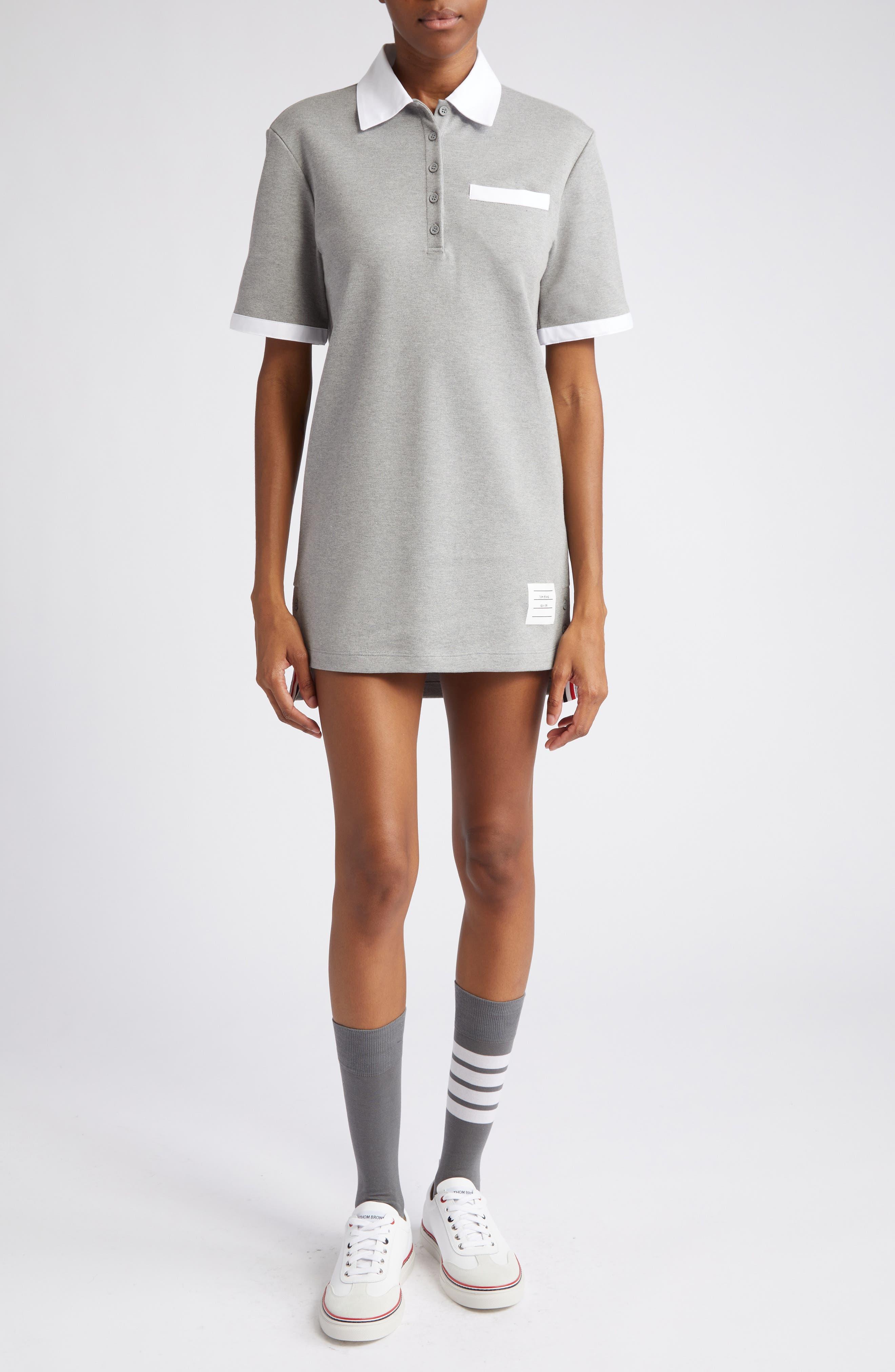 Thom Browne Short Sleeve Polo Dress in Gray | Lyst
