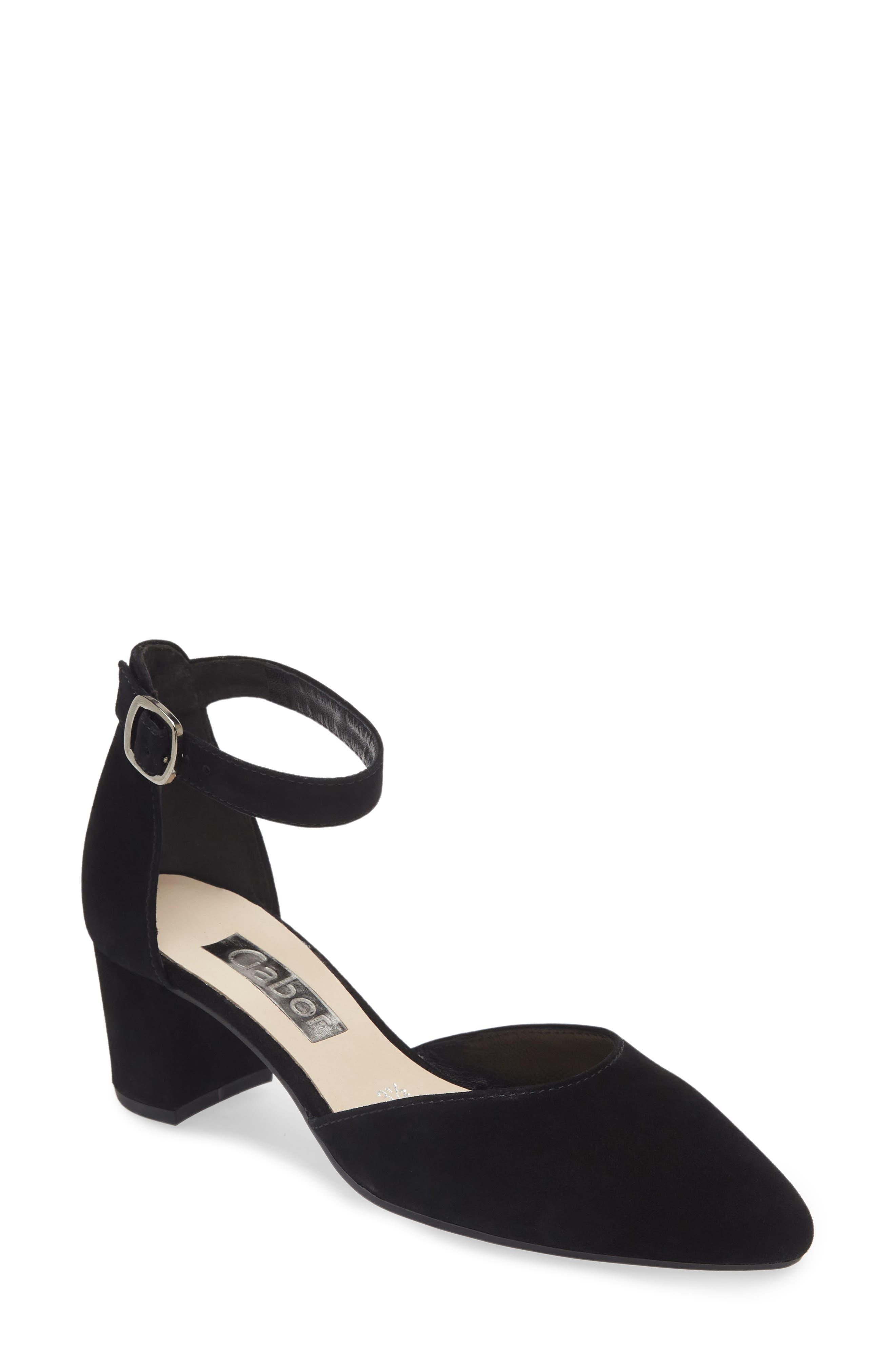 Gabor Ankle Strap Pump in Black Lyst
