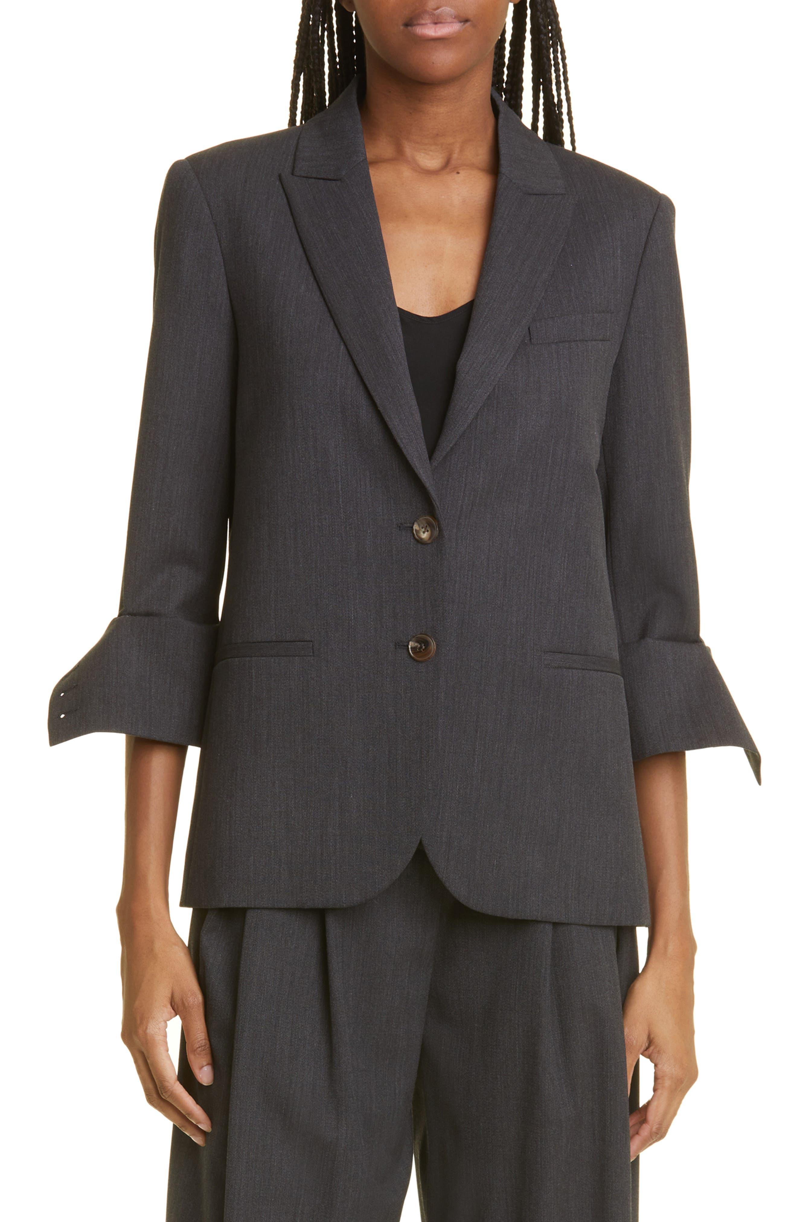 Twp Boyfriend Stretch Wool Blazer in Gray Lyst
