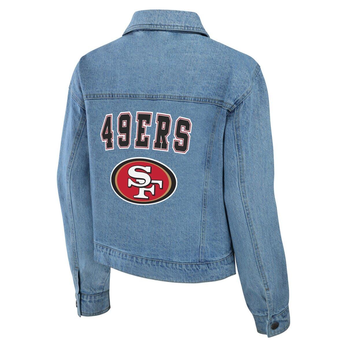 WEAR by Erin Andrews San Francisco 49ers Full-snap Denim Jacket in Blue