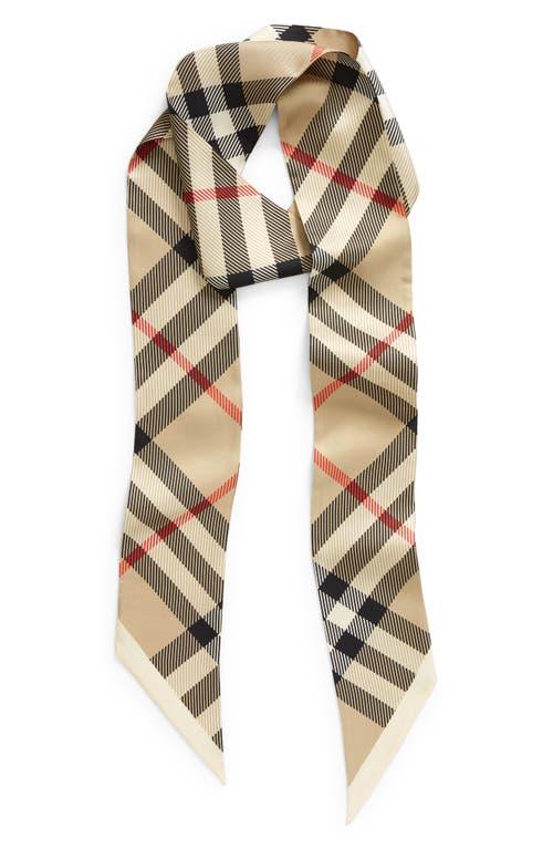 Burberry Skinny Check Silk Twill Scarf in Metallic | Lyst