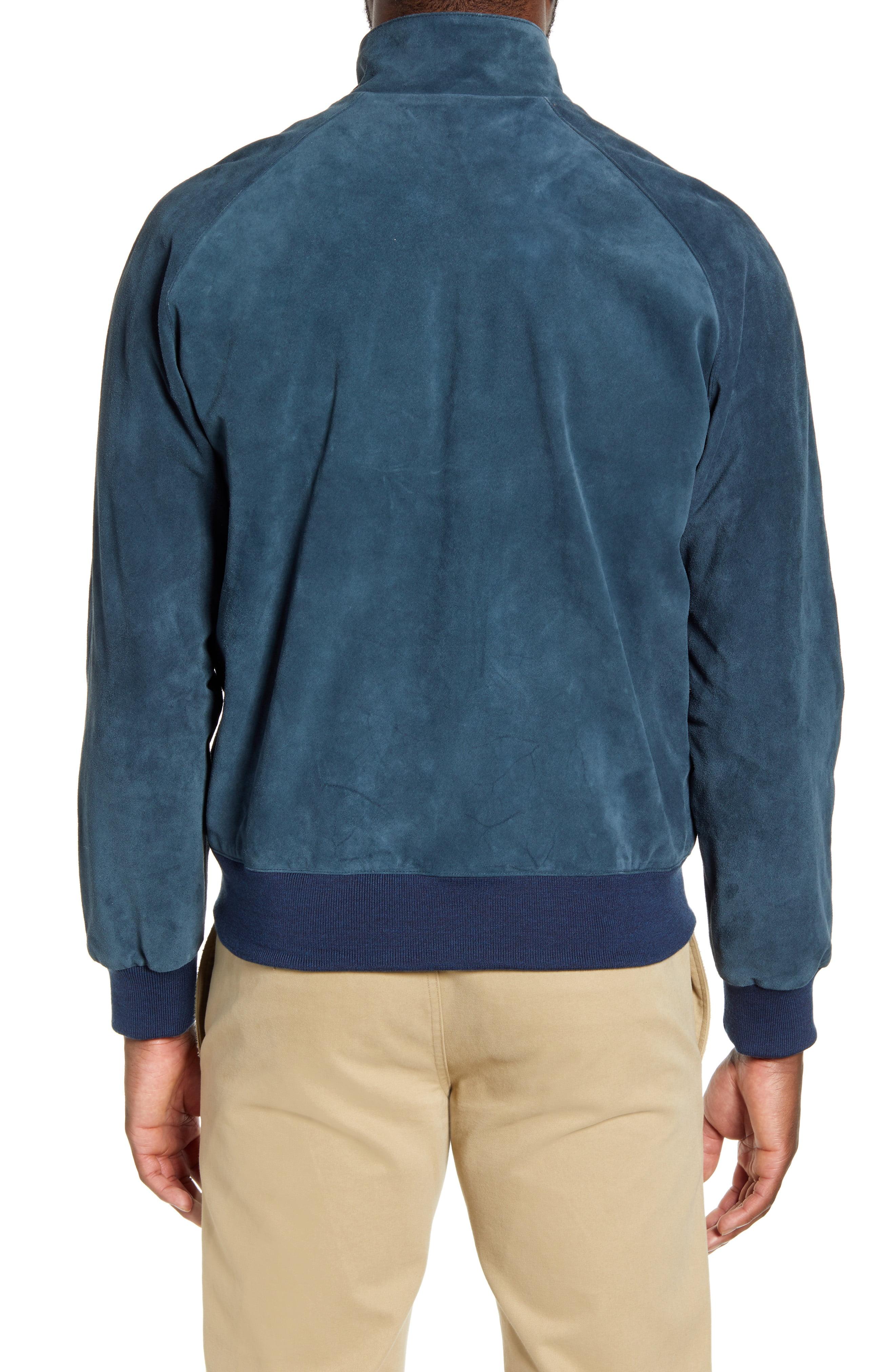 FRAME Suede Bomber Jacket in Blue for Men Lyst