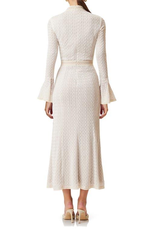 bella long sleeve textured knit dress elliatt Bella Long Sleeve Textured Knit Dress In Ivory