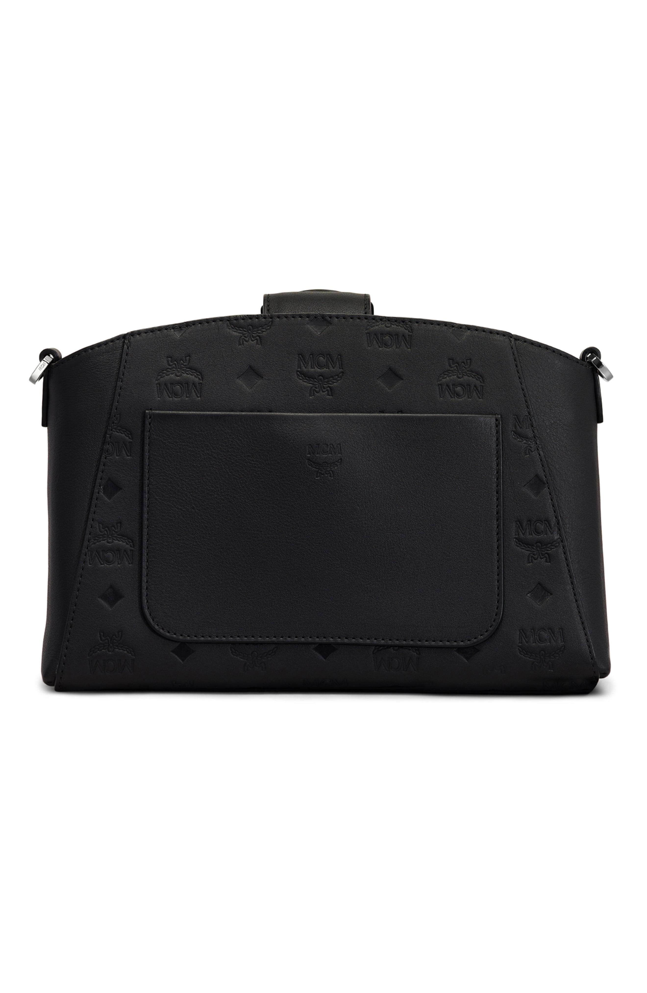 MCM Small Essential Monogram Leather Crossbody Bag in Black Lyst