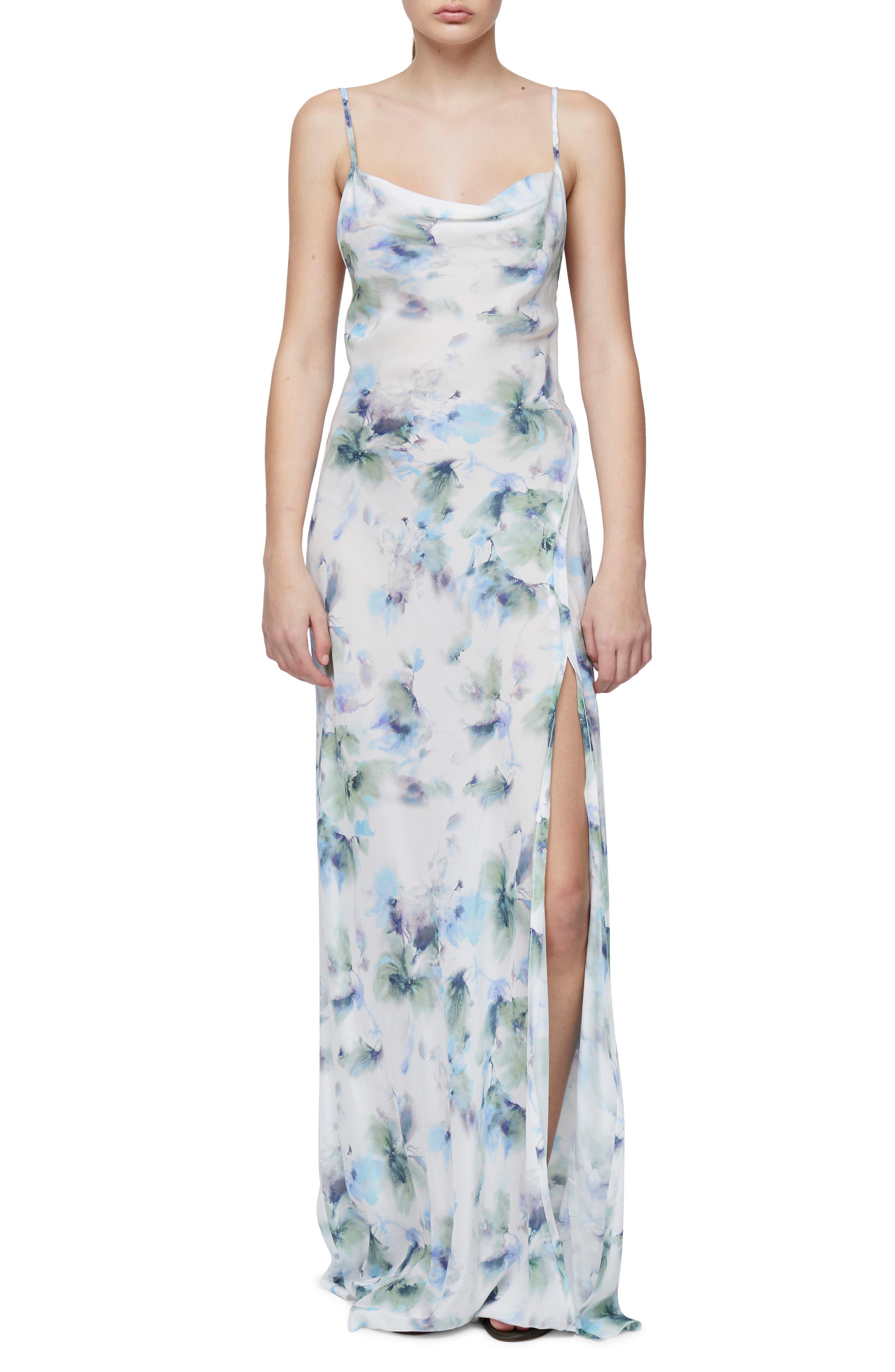 Bec & Bridge Corrine Floral Slit Maxi Dress in Blue Lyst
