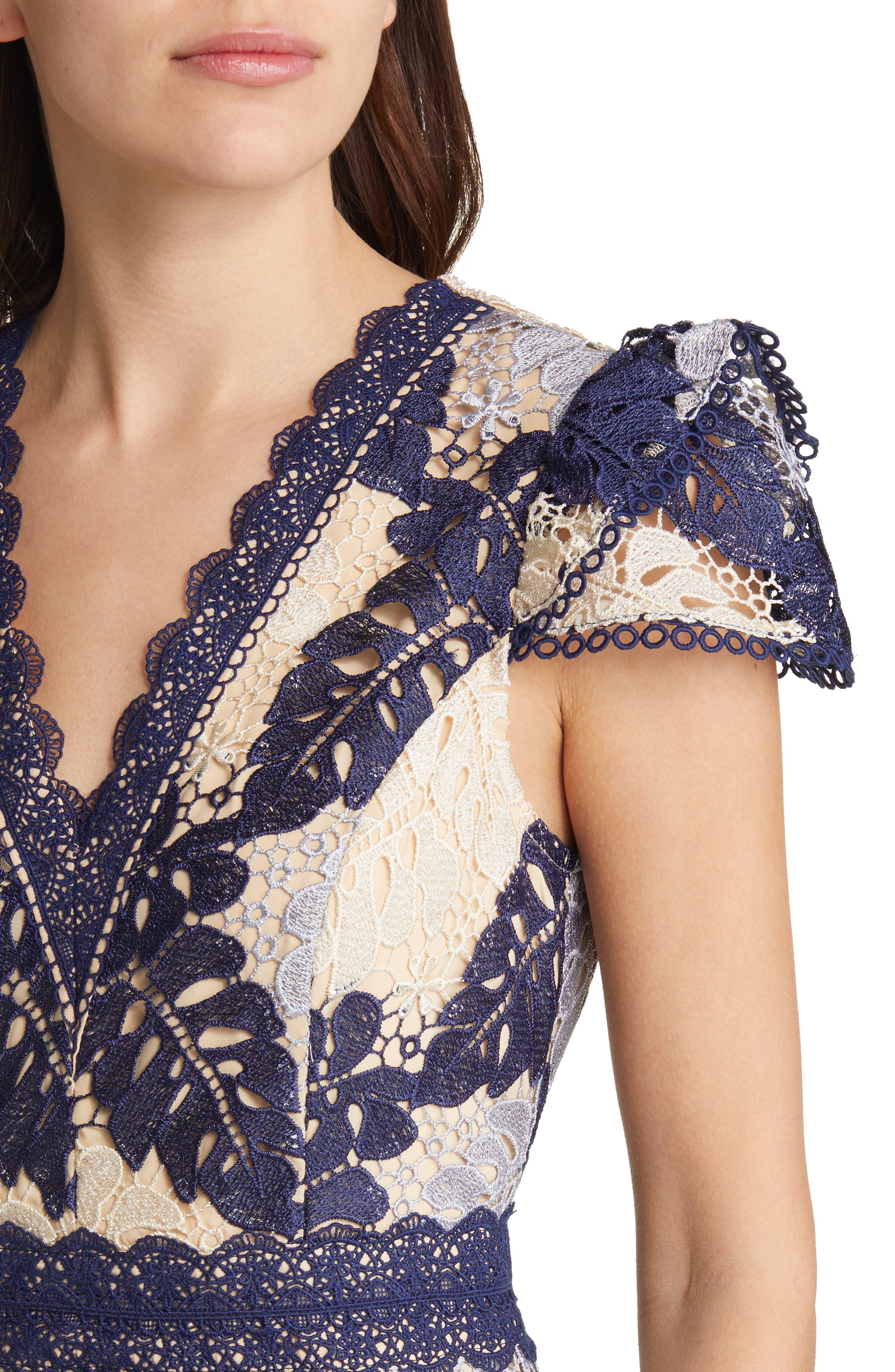 Adelyn Rae Adeline Palm Lace Midi Dress in Blue | Lyst Adelyn Rae Adeline Palm Lace Midi Dress in Blue | Lyst
