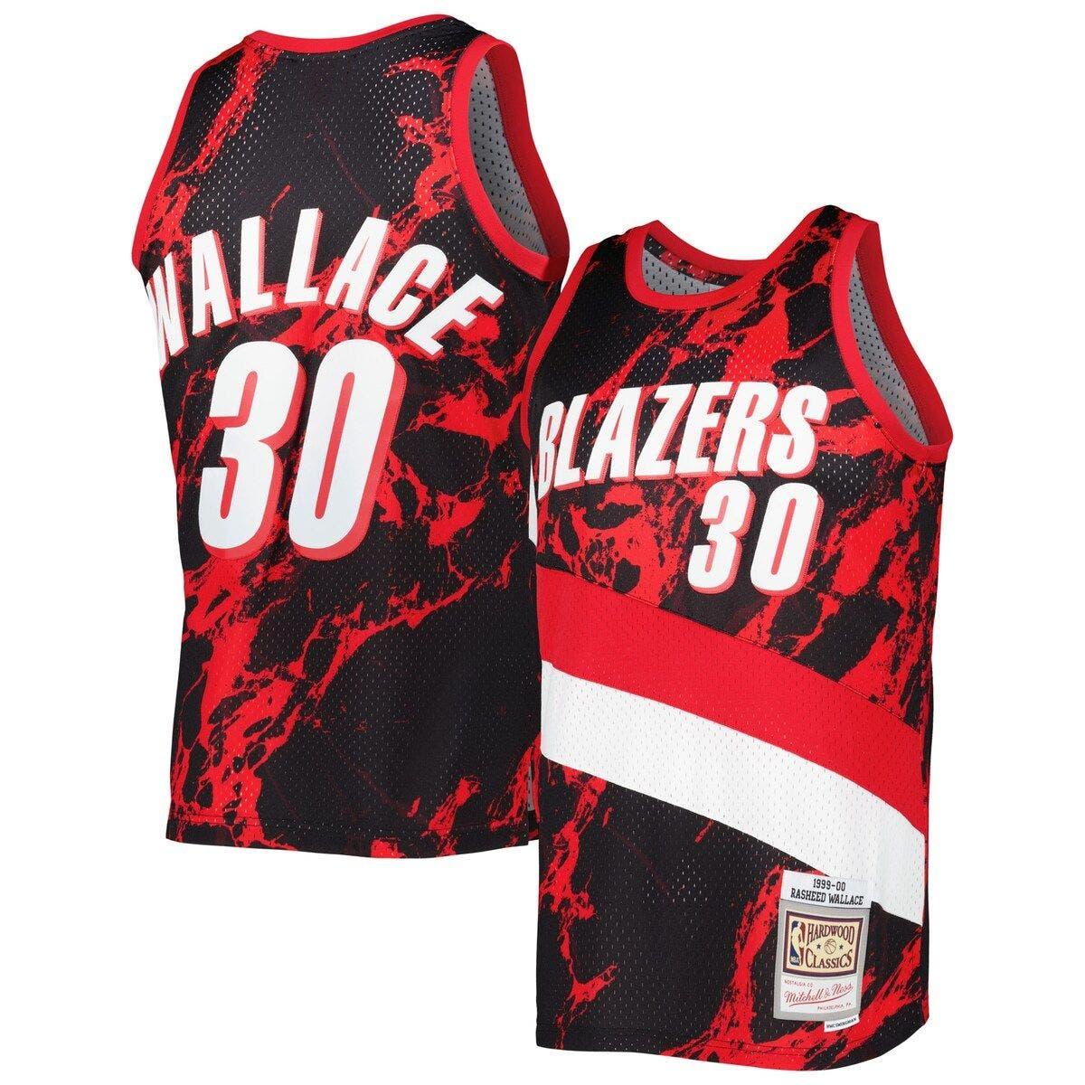 Men's Mitchell & Ness Rasheed Wallace Red Portland Trail Blazers Hardwood  Classics Player Name & Number T-Shirt 