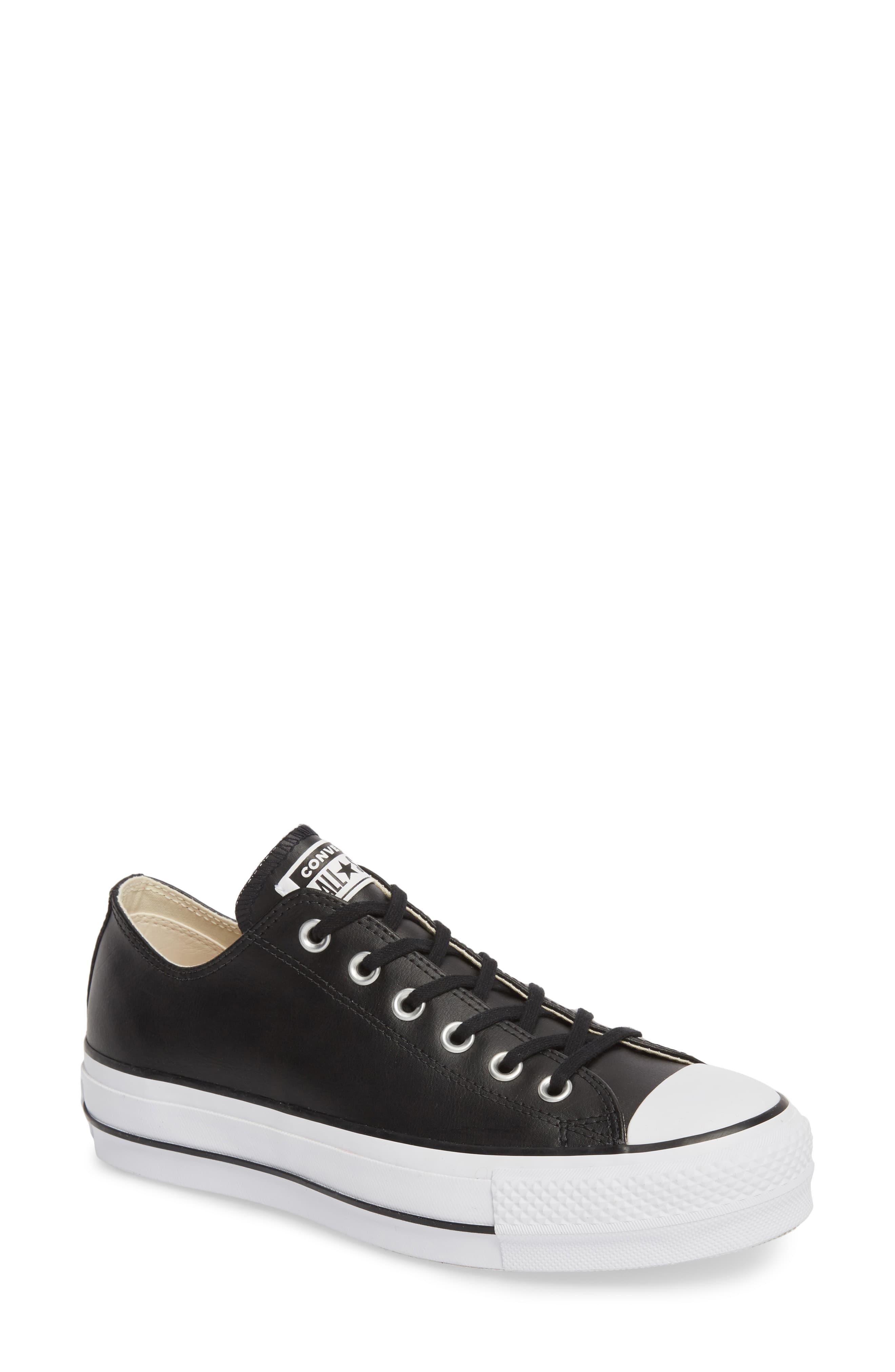 converse ctas clean lift ox black platform shoes