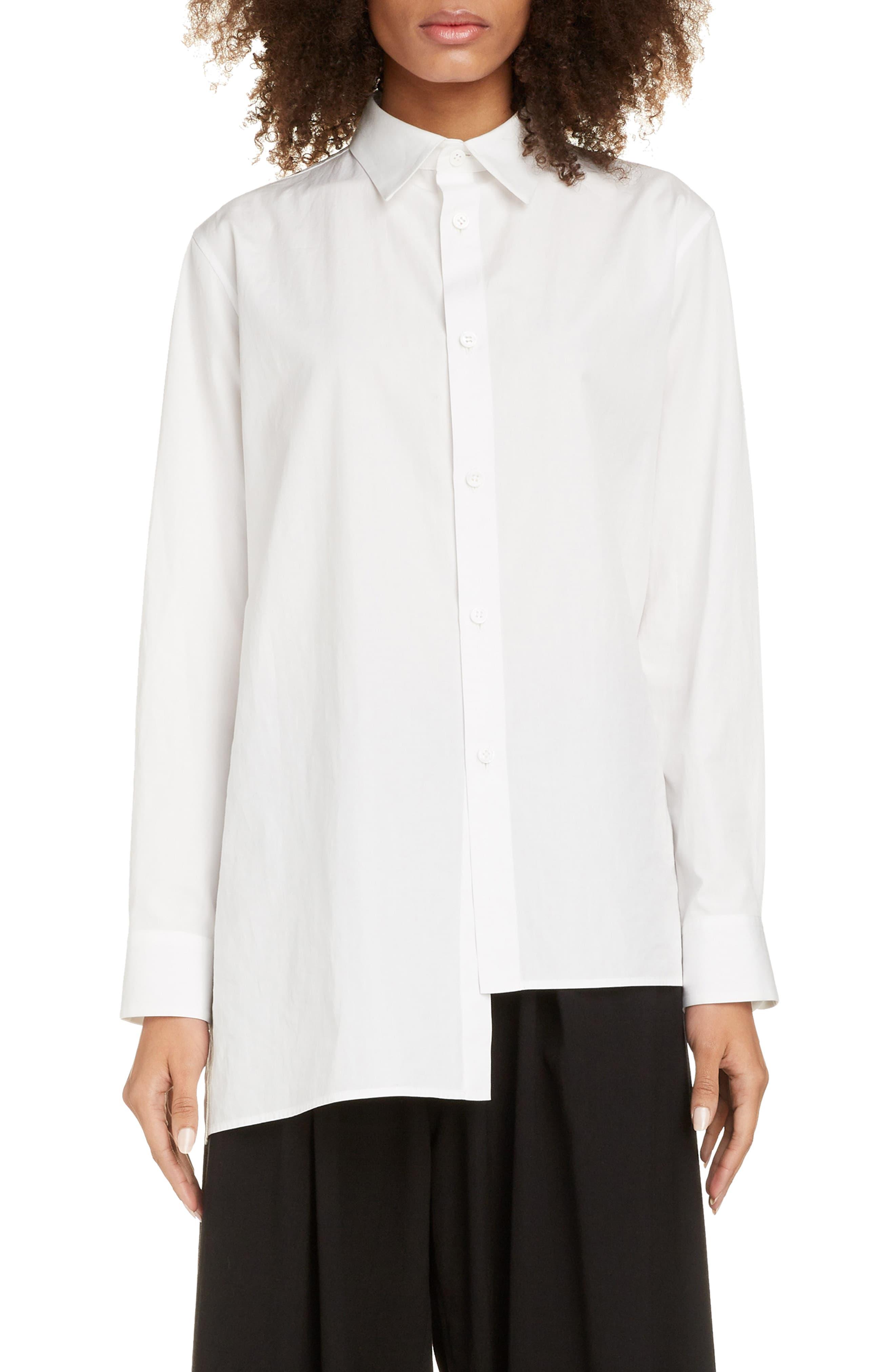 Y's Yohji Yamamoto Long Sleeve Shirt in White - Lyst