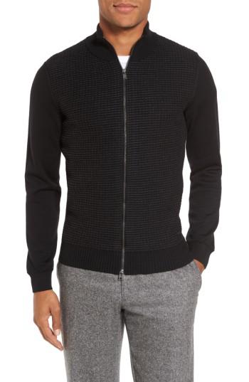 BOSS by Hugo Boss Bacco Full Zip Wool Sweater Jacket in Black for Men - Lyst