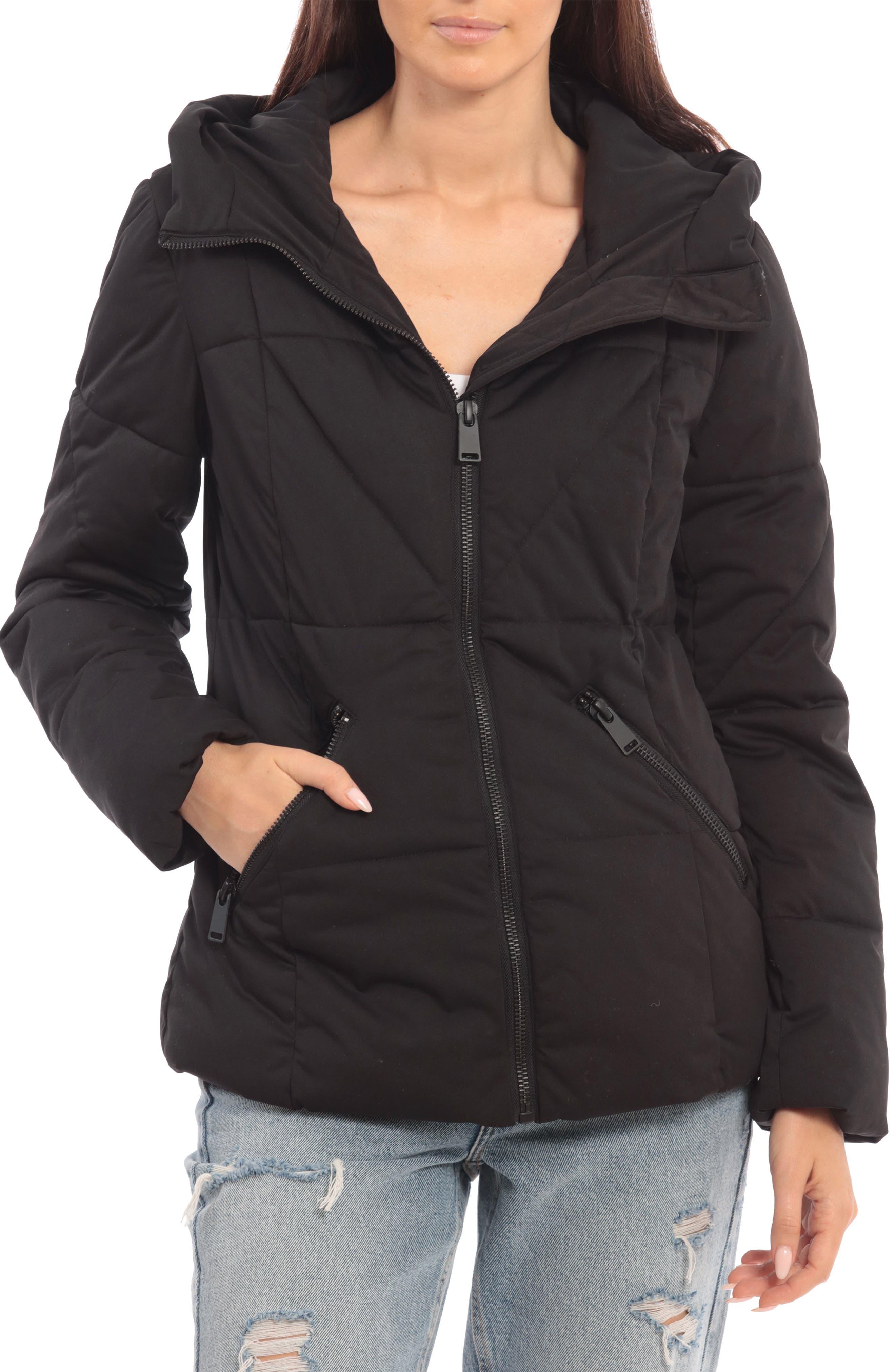 Avec Les Filles Quilted Hooded Jacket in Black | Lyst