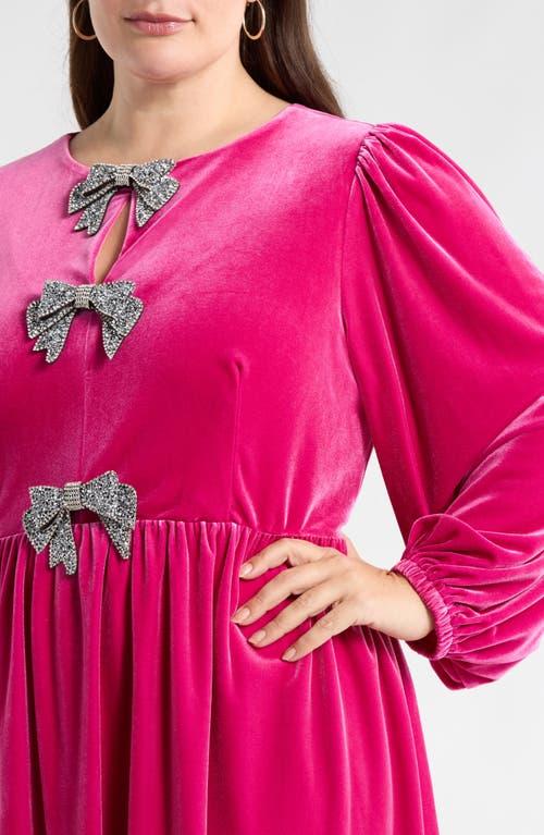 sugarlips glow bow velvet crew neck long sleeve mini dress Sugarlips Glow Bow Velvet Crew Neck Long Sleeve Mini Dress