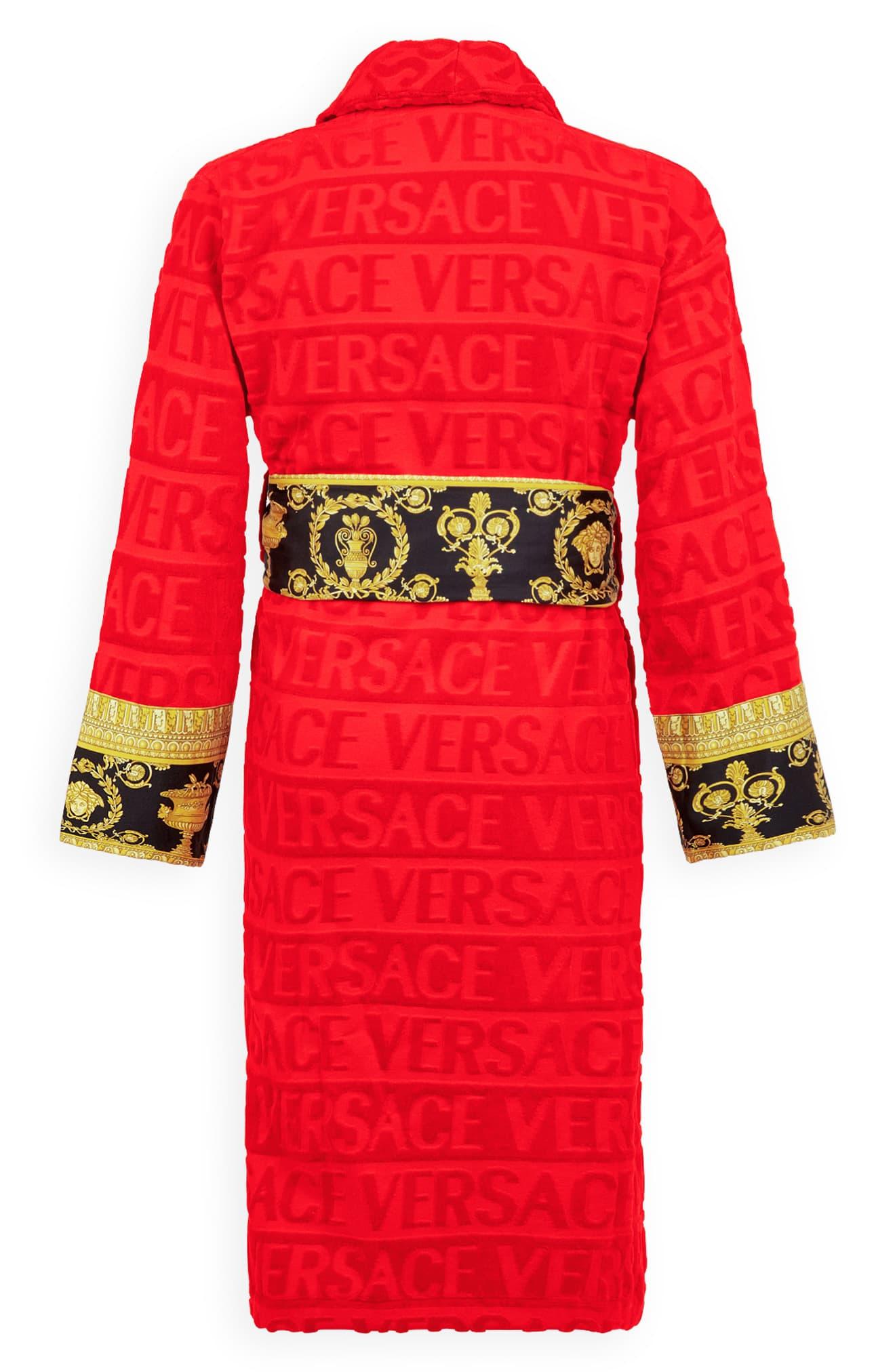 Versace Cotton Barocco Terry Robe in Red - Save 35% - Lyst