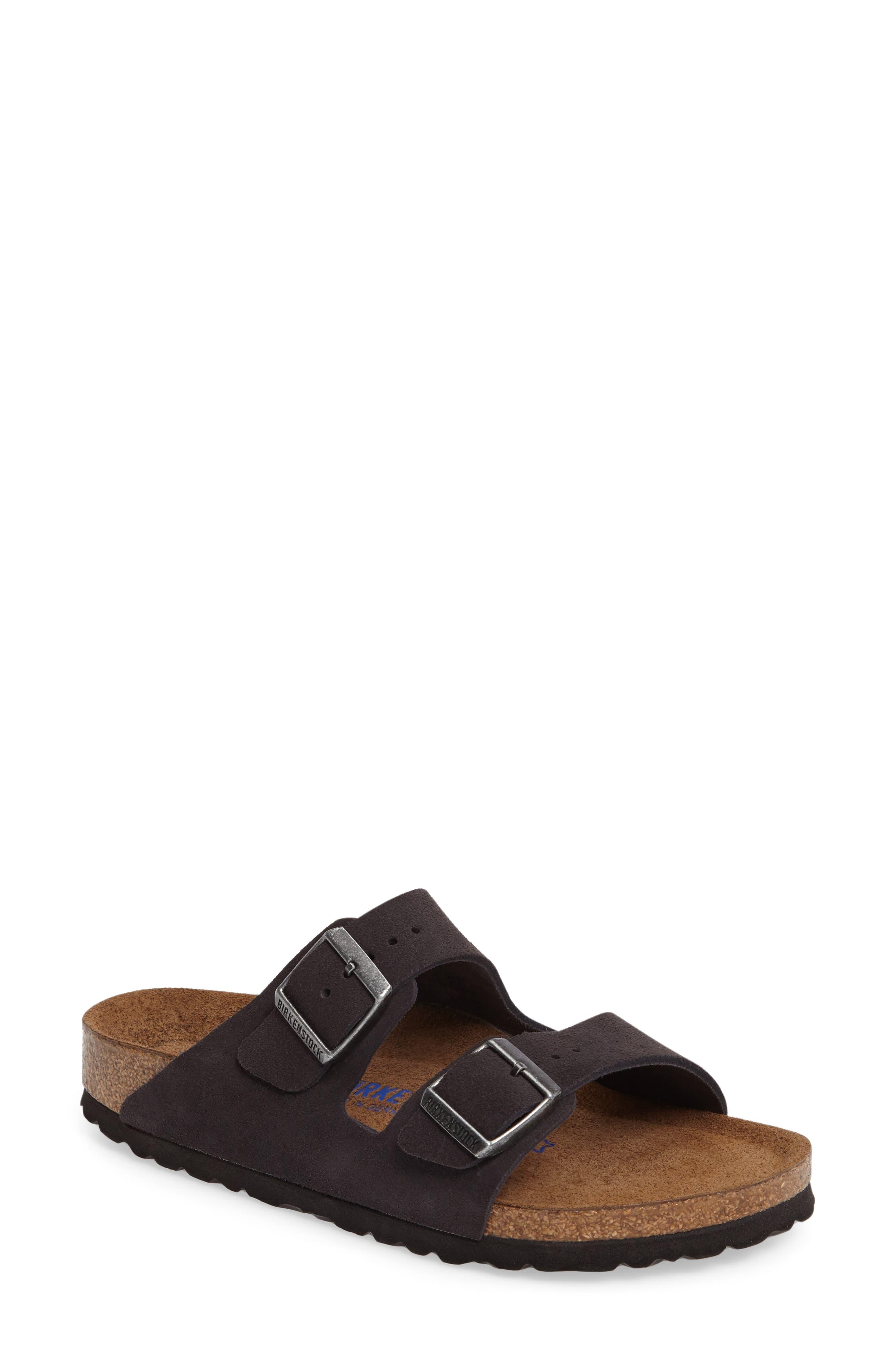 Birkenstock 'arizona' Soft Footbed Suede Sandal in Grey (Gray) - Lyst