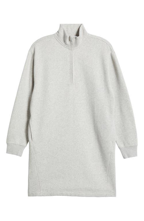 Zella Cloud Fleece Long Sleeve Quarter Zip Dress in Natural