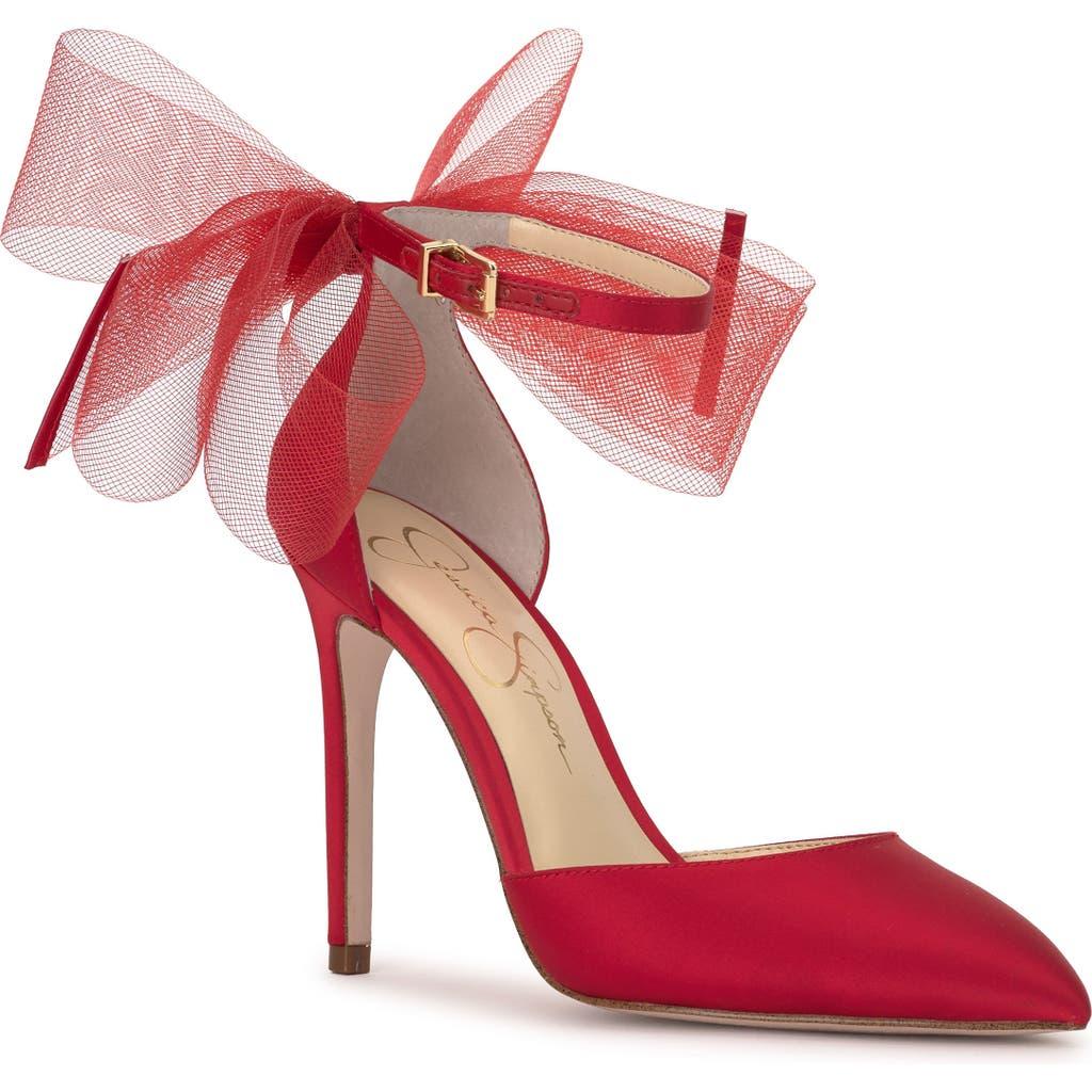 Jessica Simpson Phindies Ankle Strap Pointed Toe Pump in Red Lyst