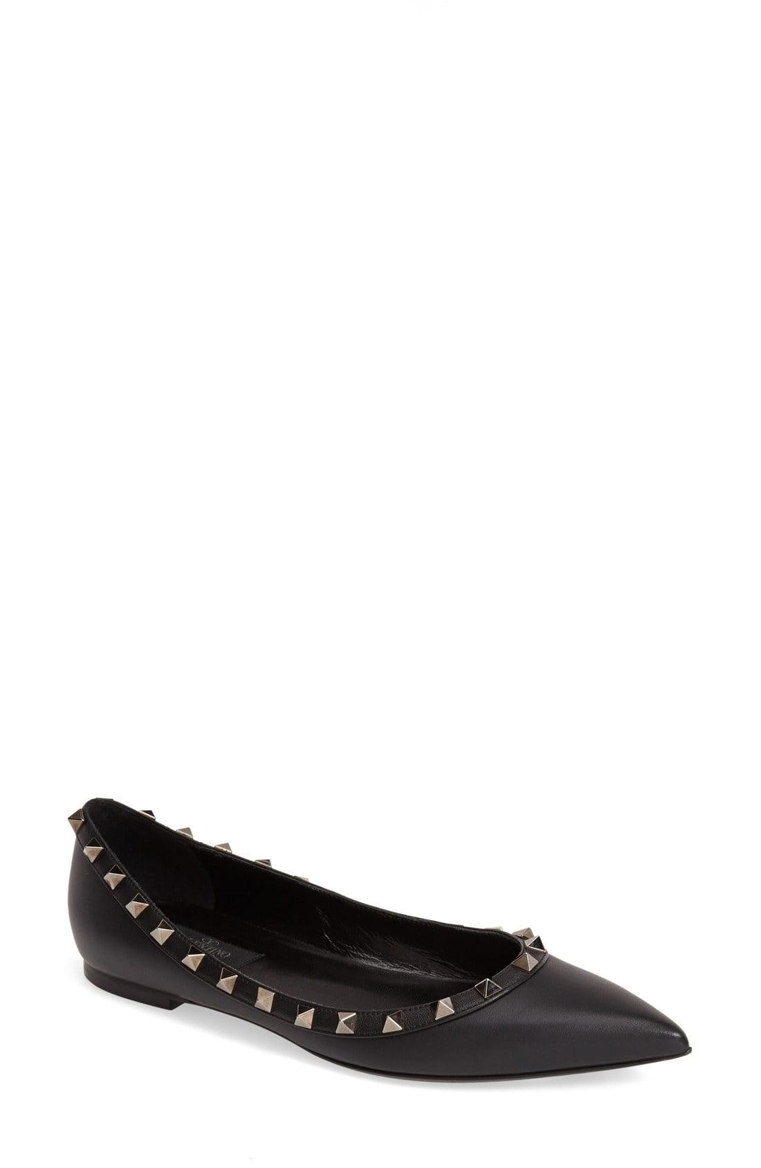 valentino rockstud noir flat