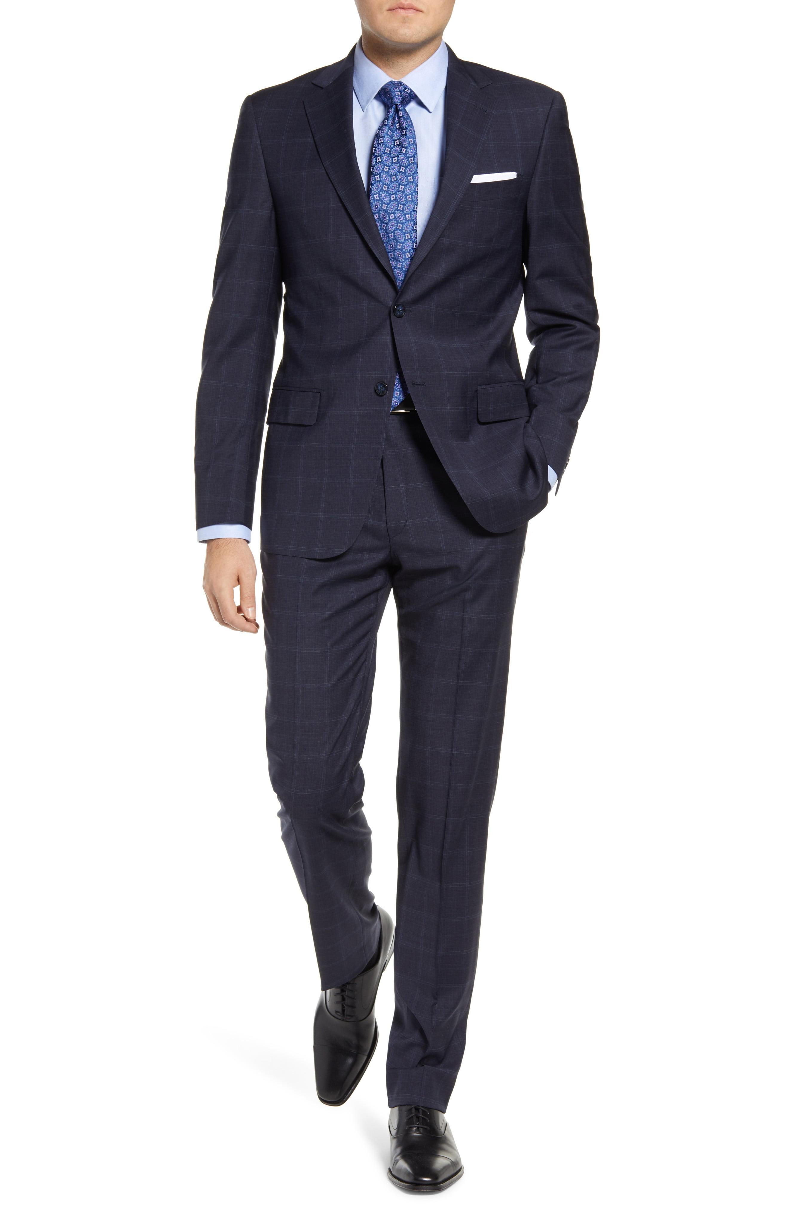 Hart Schaffner Marx New York Classic Fit Plaid Stretch Wool Suit in ...