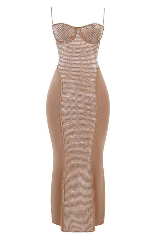 strapless sequin cutout bodycon dress in gold Sculpty Strapless Sequin Dress In Star Gold – Simon Miller main image 1