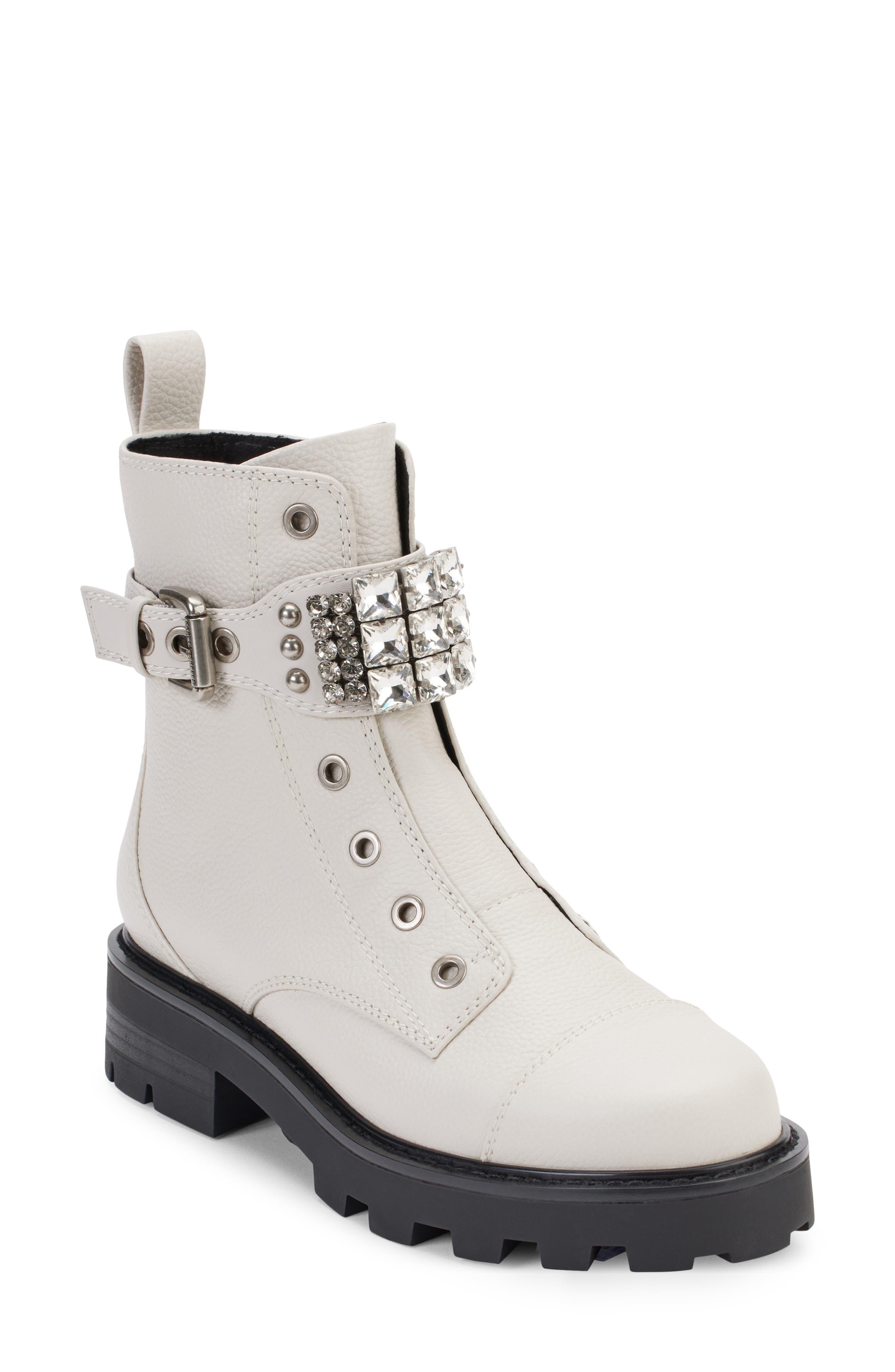 Karl Lagerfeld Maeva Zipper Lug Sole Booties in White Lyst