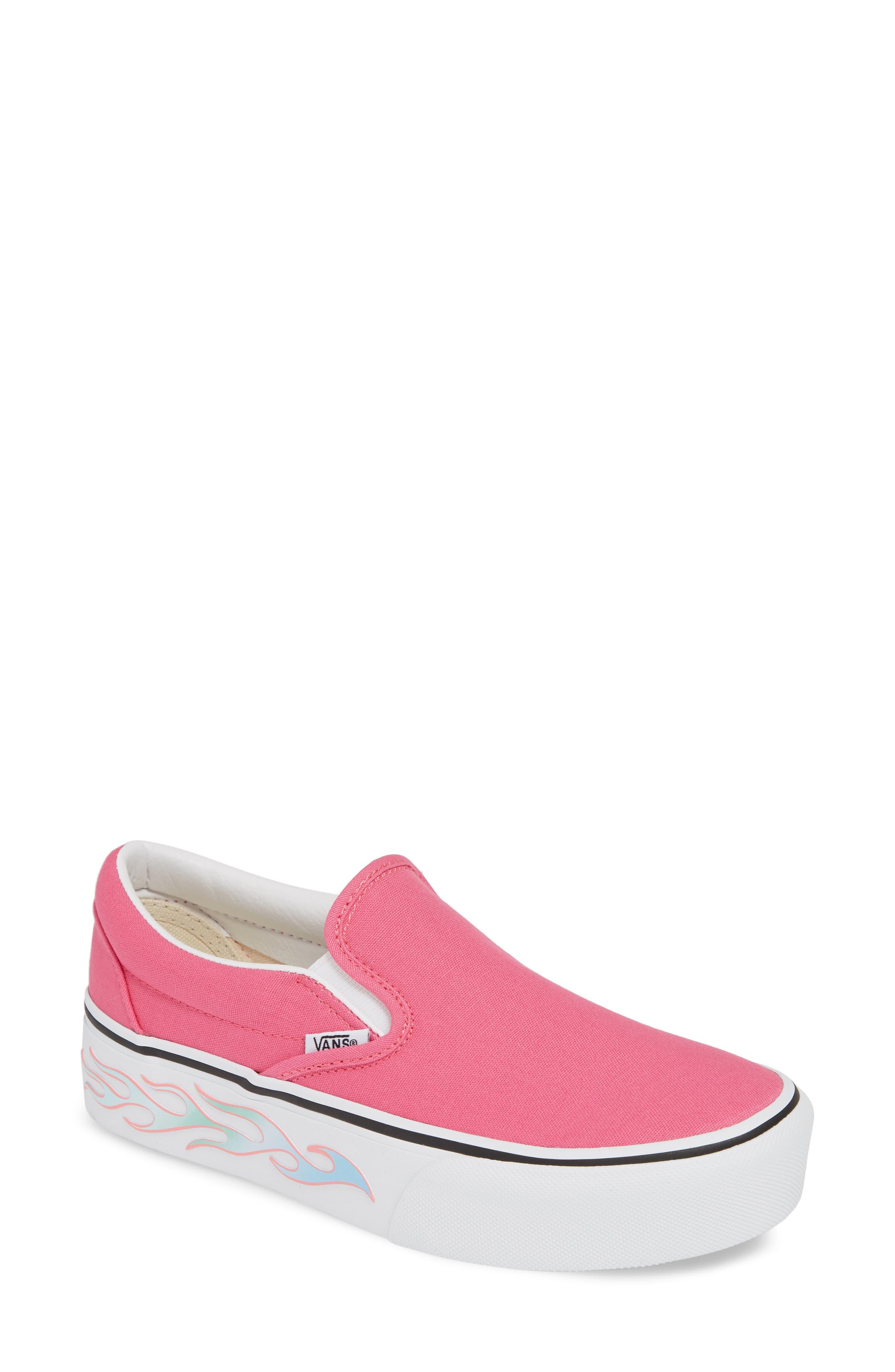 Vans Classic Slip-on Platform ((sidewall Flame) Carmine Rose) Slip On Shoes  in Pink | Lyst