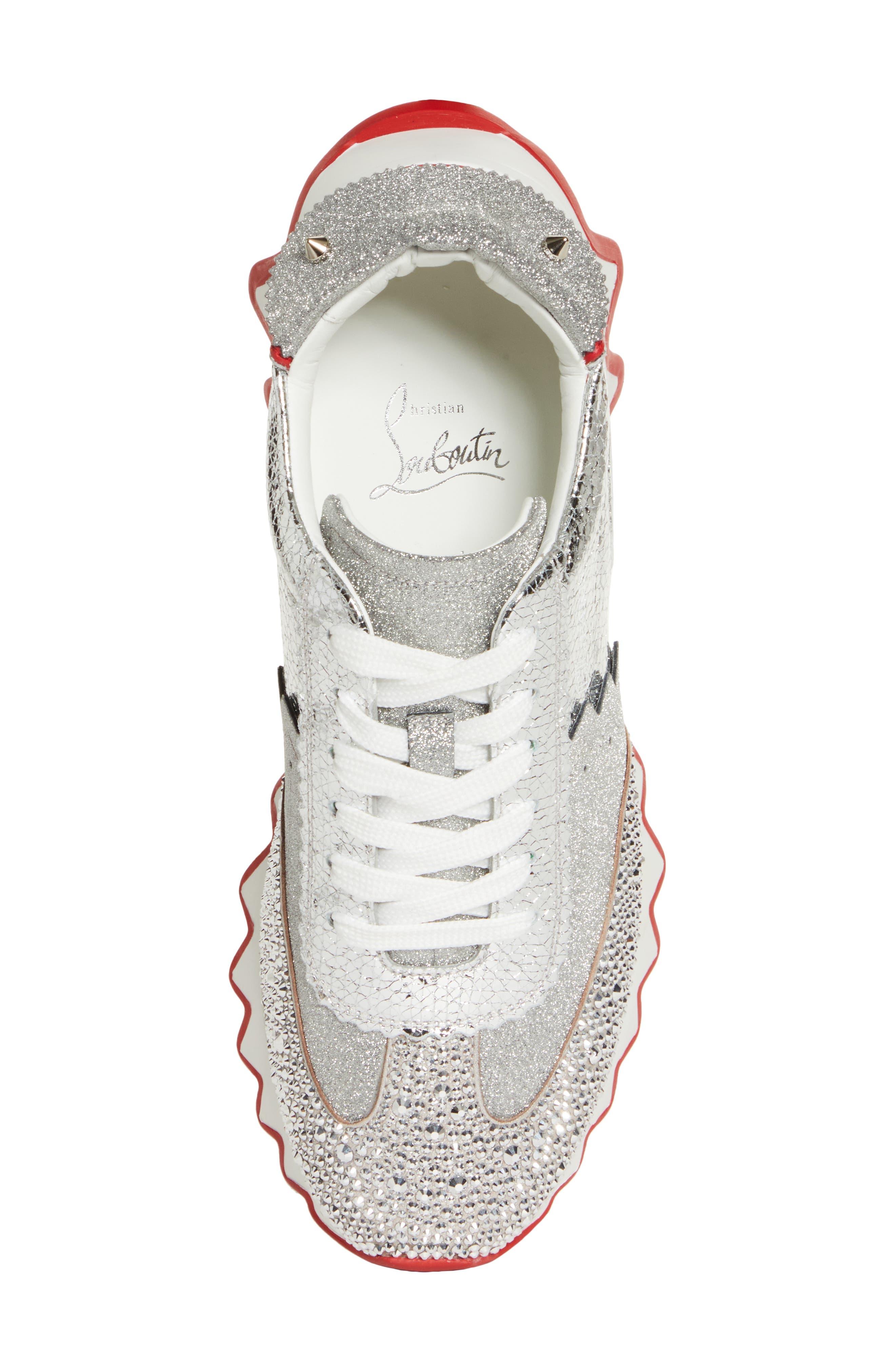 Christian Louboutin Funnytopi Crystal Embellished High Top Sneaker