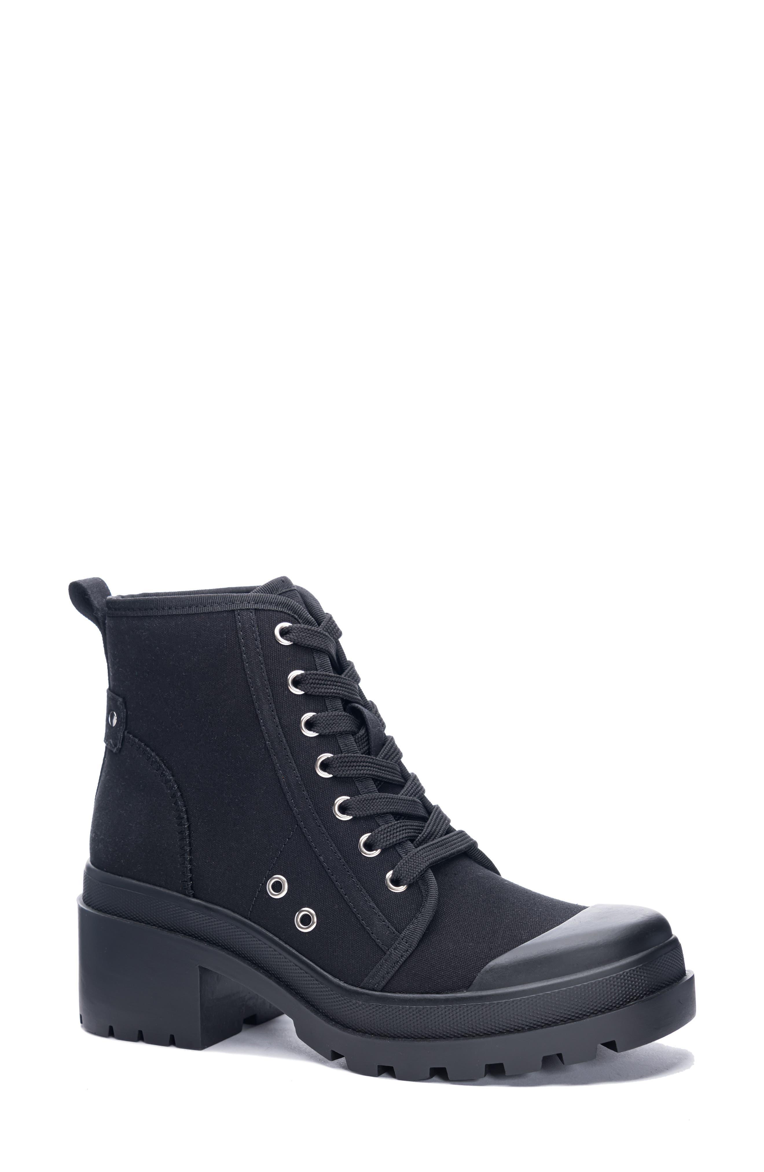 chinese laundry bunny canvas combat boot