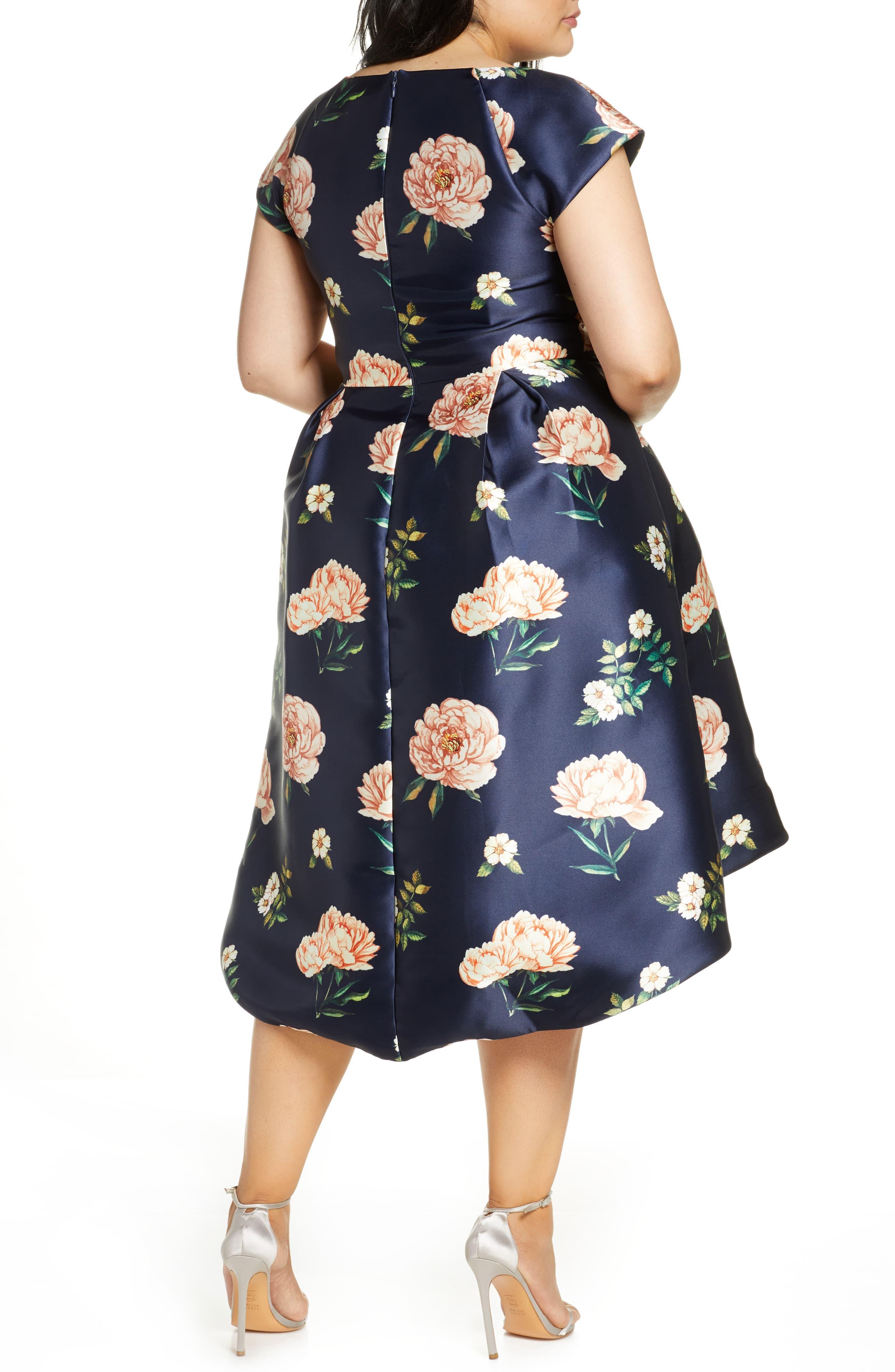 Chi Chi London Curve Celina High/low Satin Cocktail Dress in Navy (Blue ...