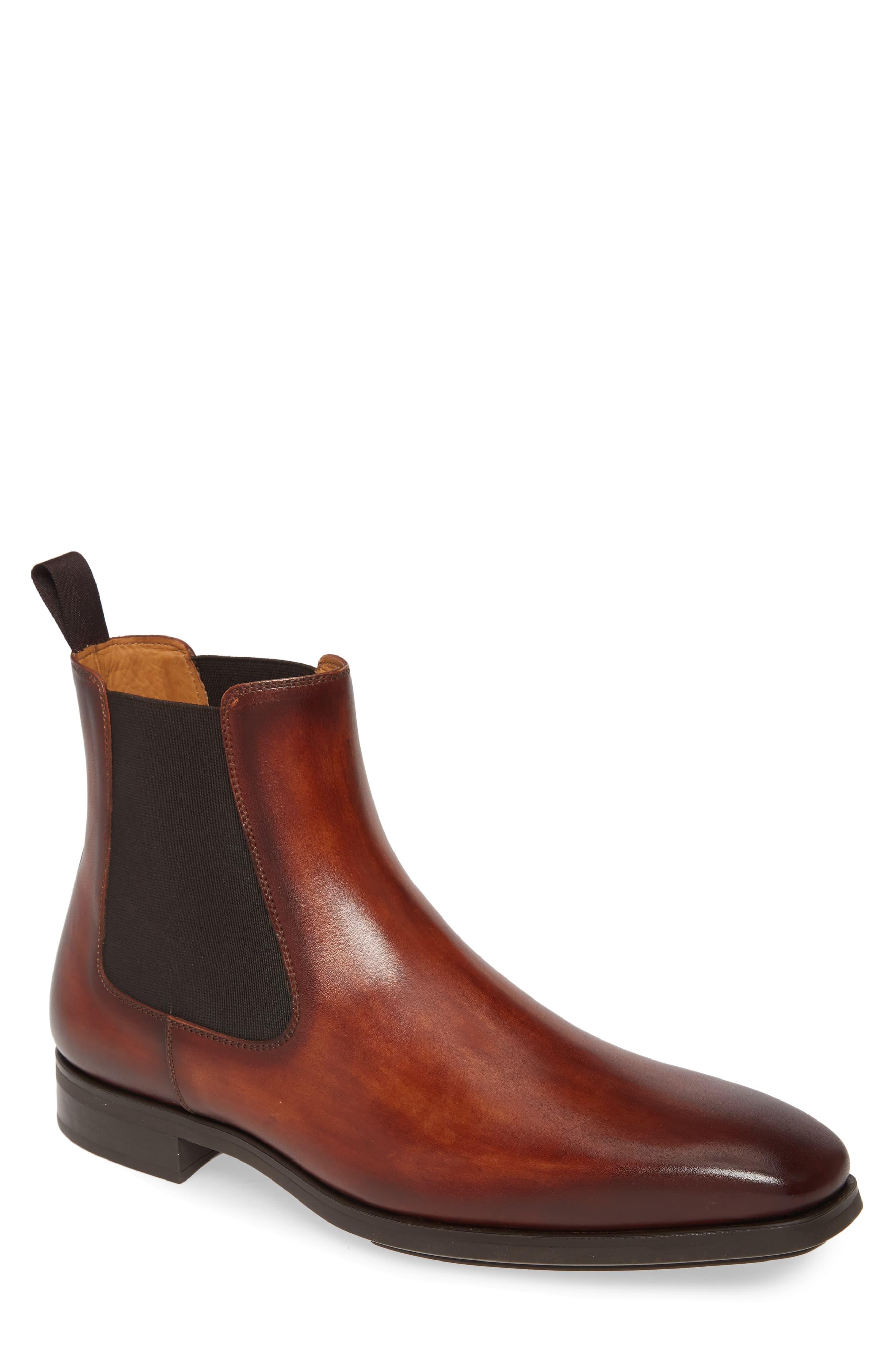 Magnanni Leather Riley Diversa Chelsea Boot in Cognac Leather (Brown ...