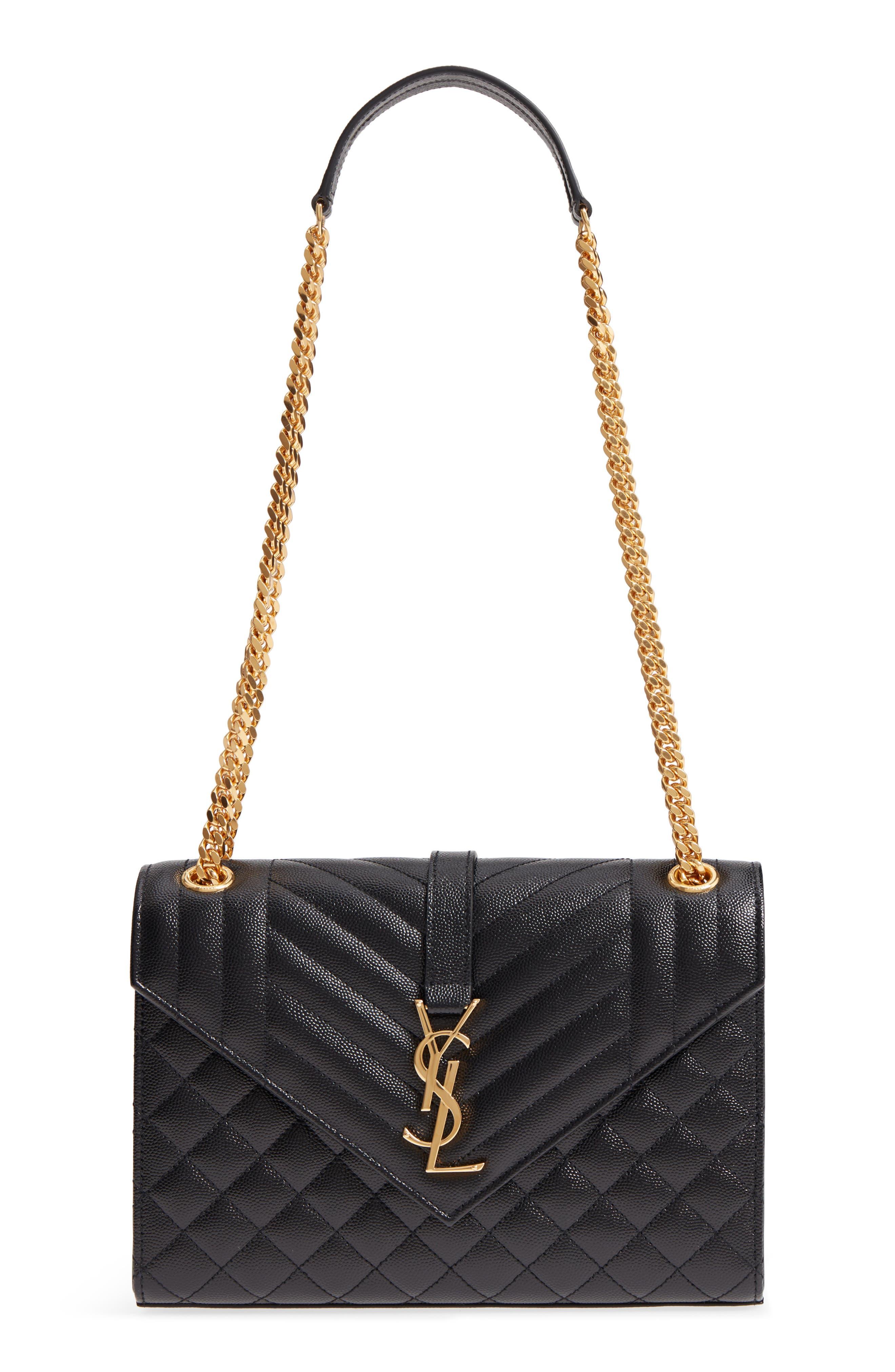Saint Laurent Medium Cassandra Quilted Leather Envelope Bag in Black Lyst