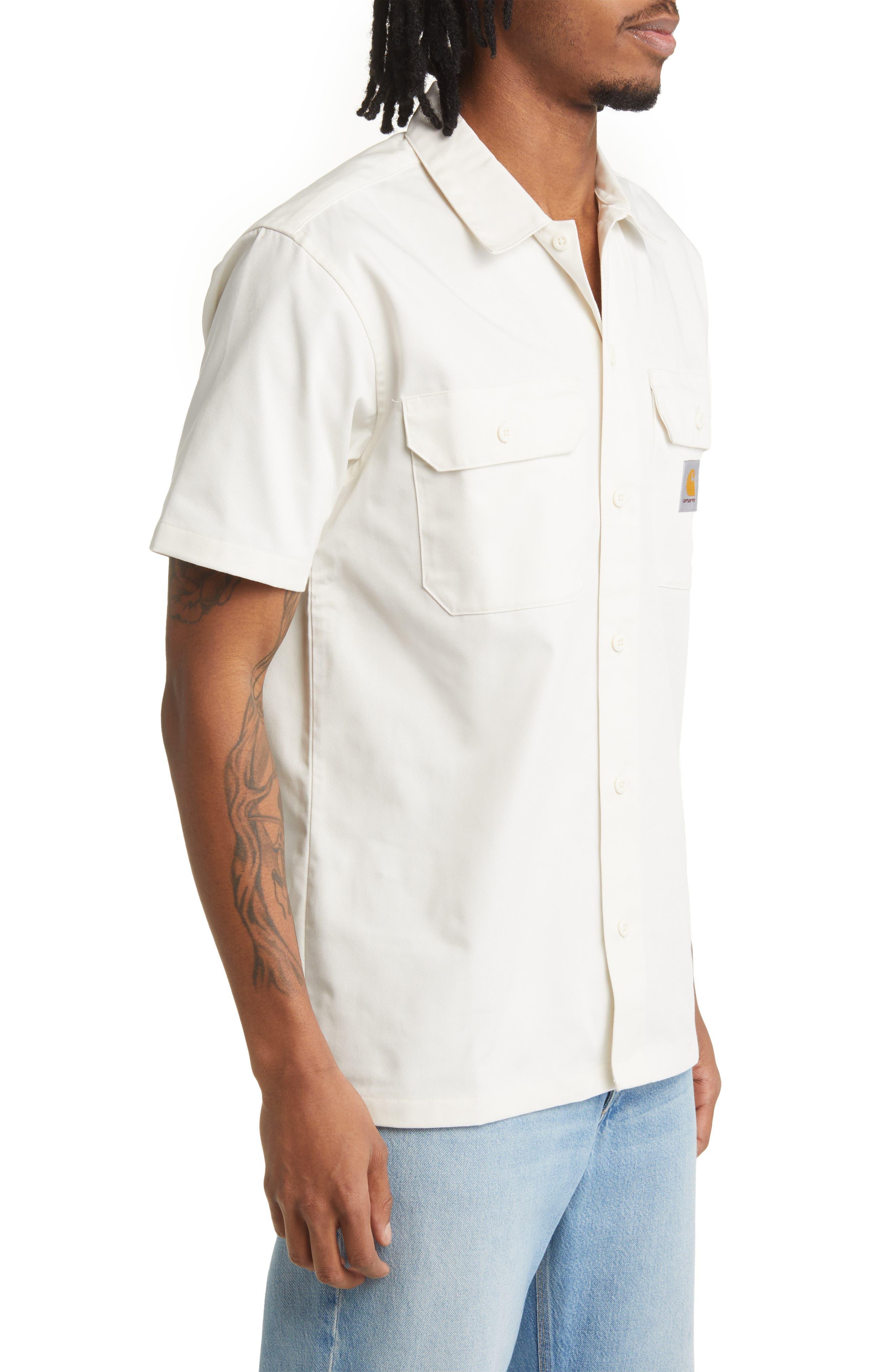 Carhartt WIP Master Short Sleeve Button-up Work Shirt in White for Men |  Lyst