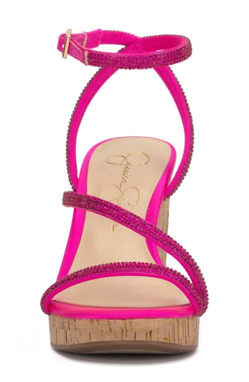 Jessica Simpson Tenley Ankle Strap Platform Wedge Sandal in Pink | Lyst