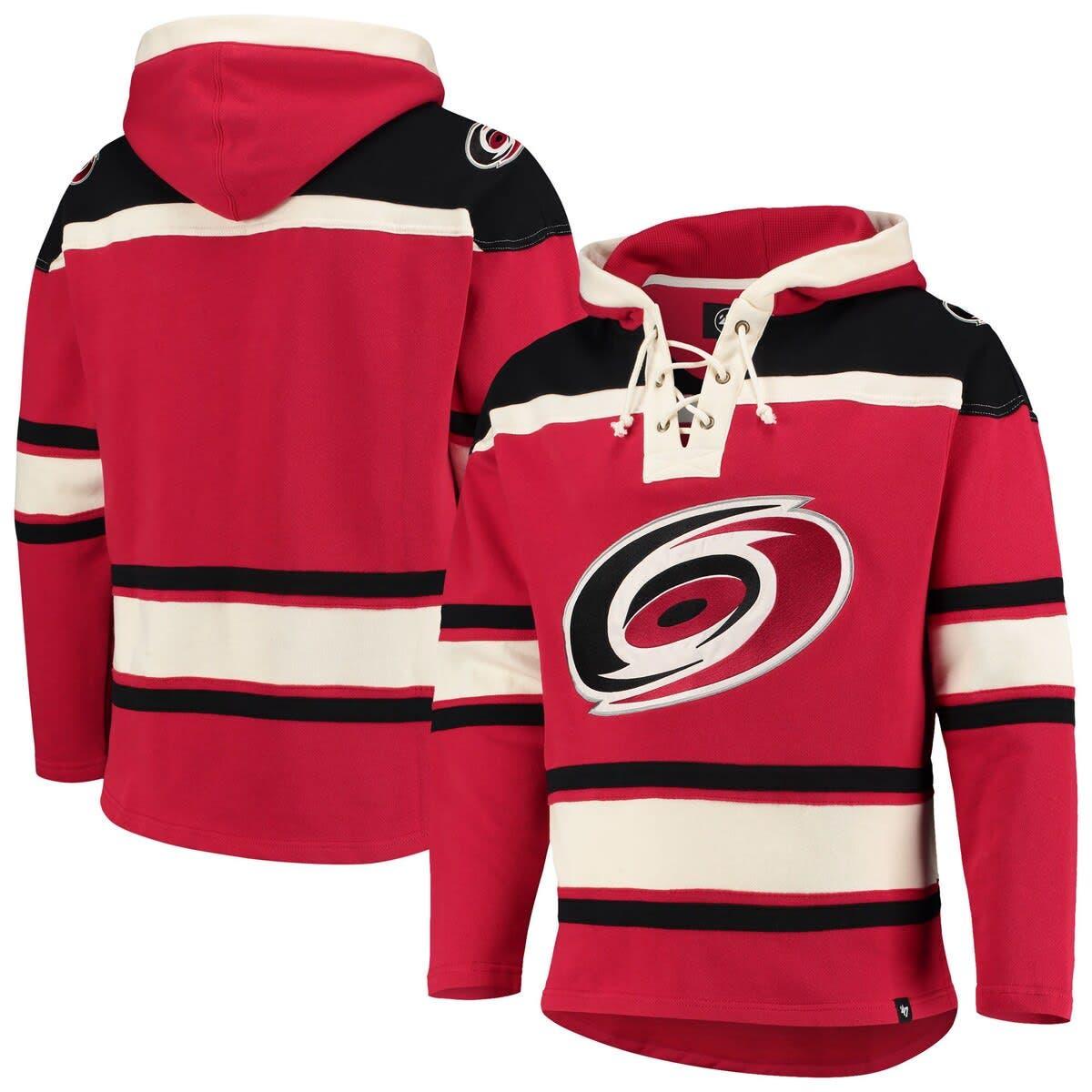 Jack Hughes New Jersey Devils '47 Player Lacer Pullover Hoodie - Red