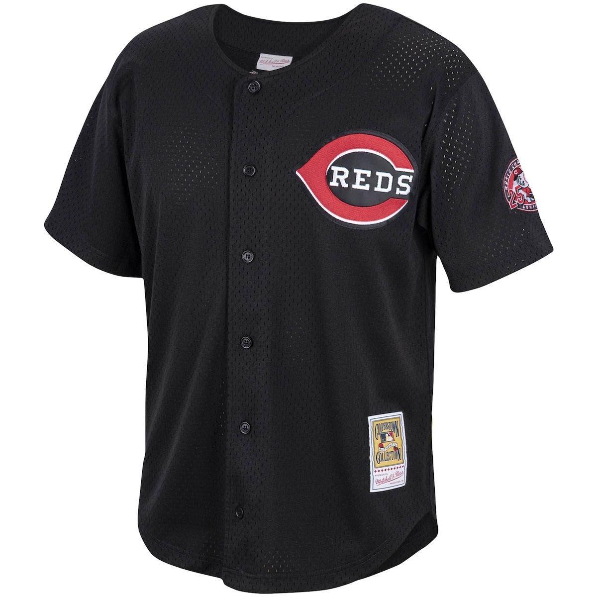 Mitchell & Ness Barry Larkin Black Cincinnati Reds Cooperstown Collection Mesh  Batting Practice Button-up Jersey At Nordstrom for Men