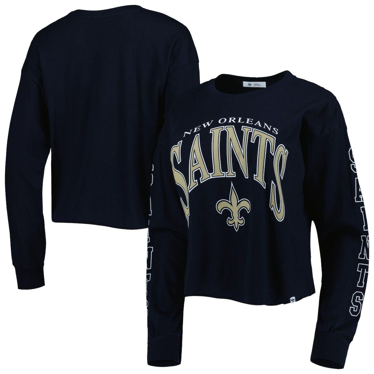 47 New Orleans Saints Skyler Parkway Cropped Long Sleeve T-shirt At  Nordstrom in Blue