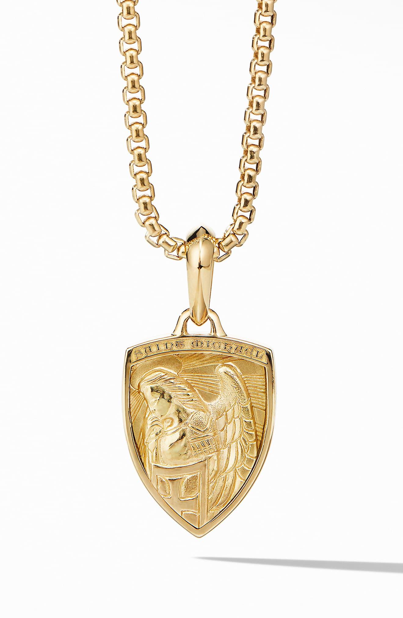 David Yurman St. Michael 18k Yellow Gold Amulet in