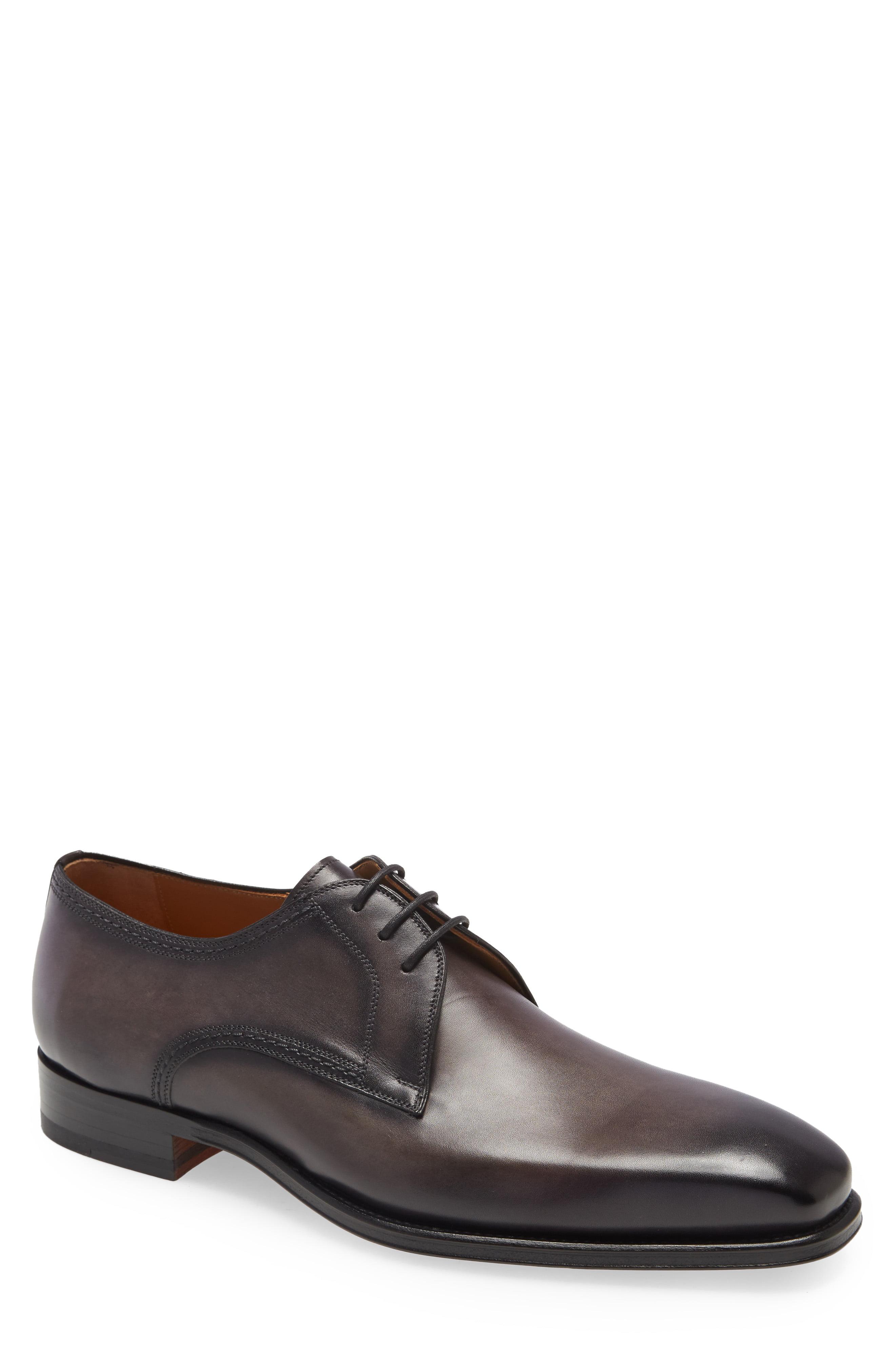 Magnanni Leather Leon Plain Toe Derby in Grey (Gray) for Men Lyst