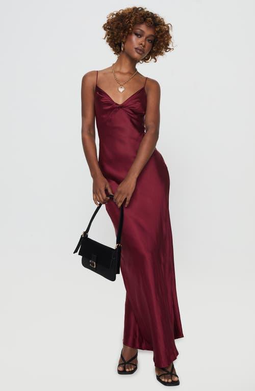 Princess Polly Marilyn Front Twist Satin Dress in Red | Lyst