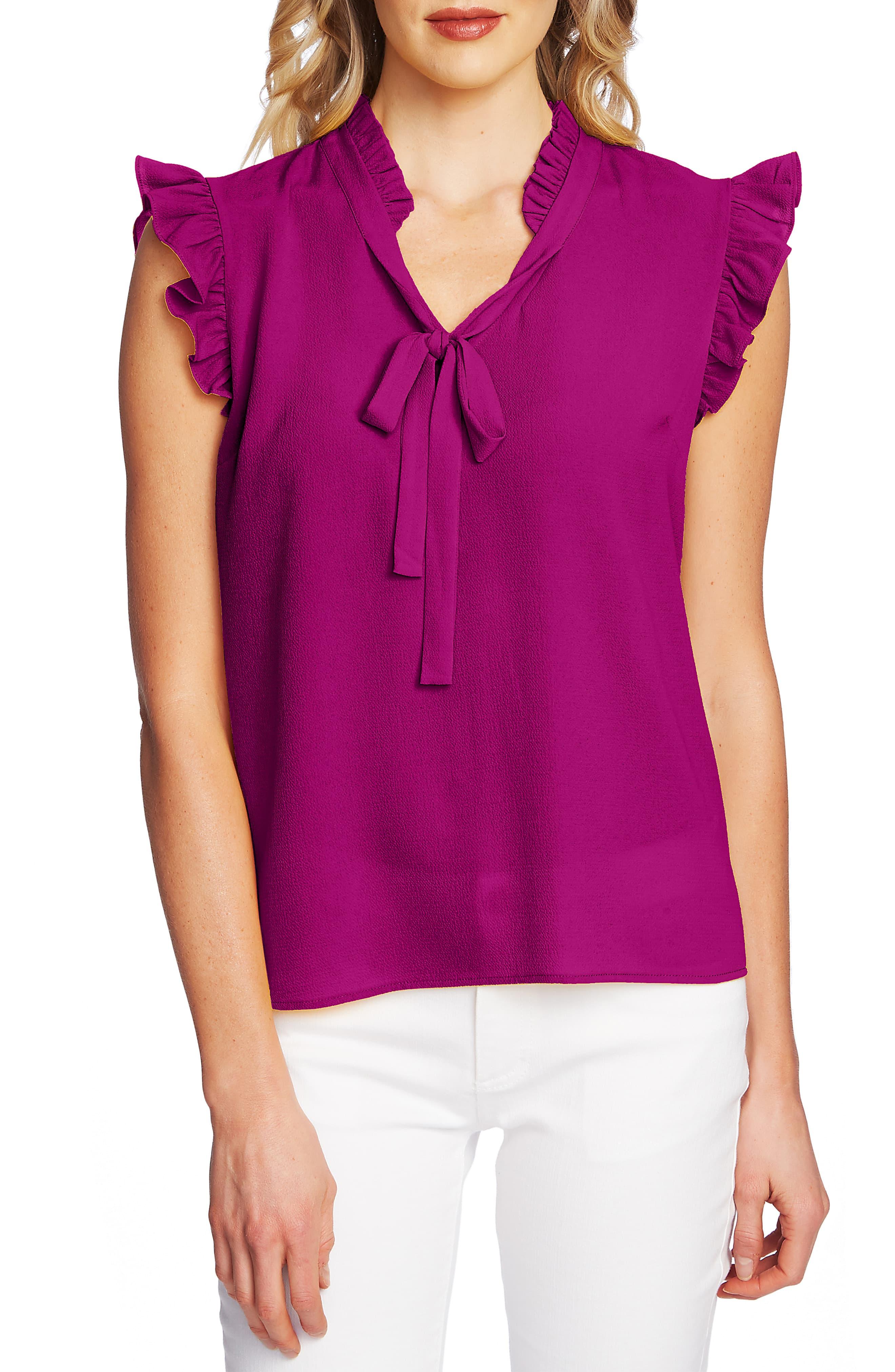 cece ruffle neck blouse