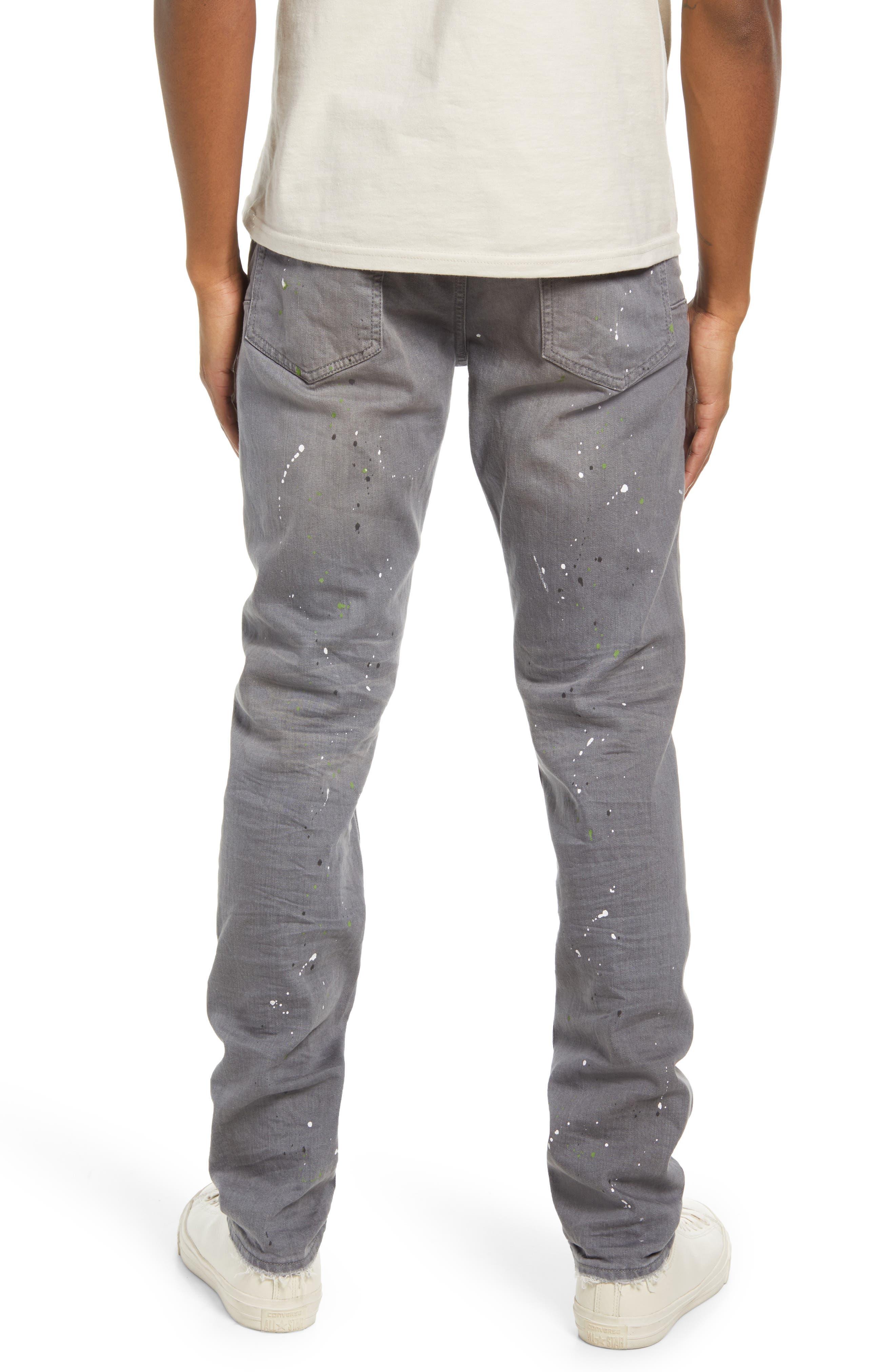 Purple Brand Paint Splatter Skinny Jeans in Gray for Men