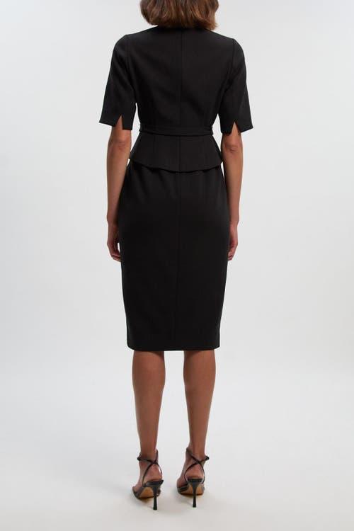 karen millen asymmetric belted dress KAREN MILLEN Tailored Asymmetric Sleeve Midi Dress
