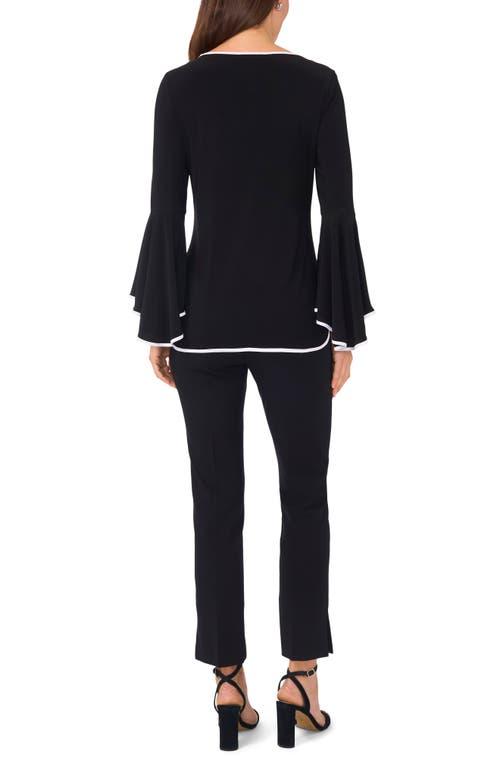 Chaus Tipped Bell Sleeve Top in Black Lyst
