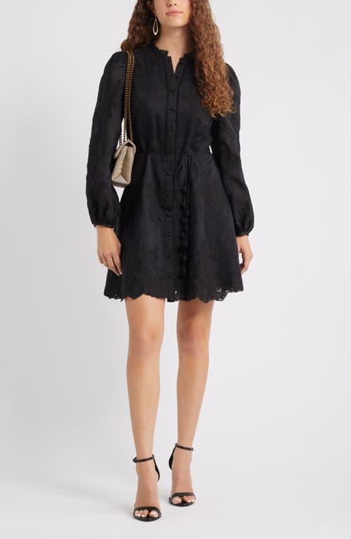 long boots with short dress Black Polka Dot Long Sleeve Tate Jersey Mini Dress