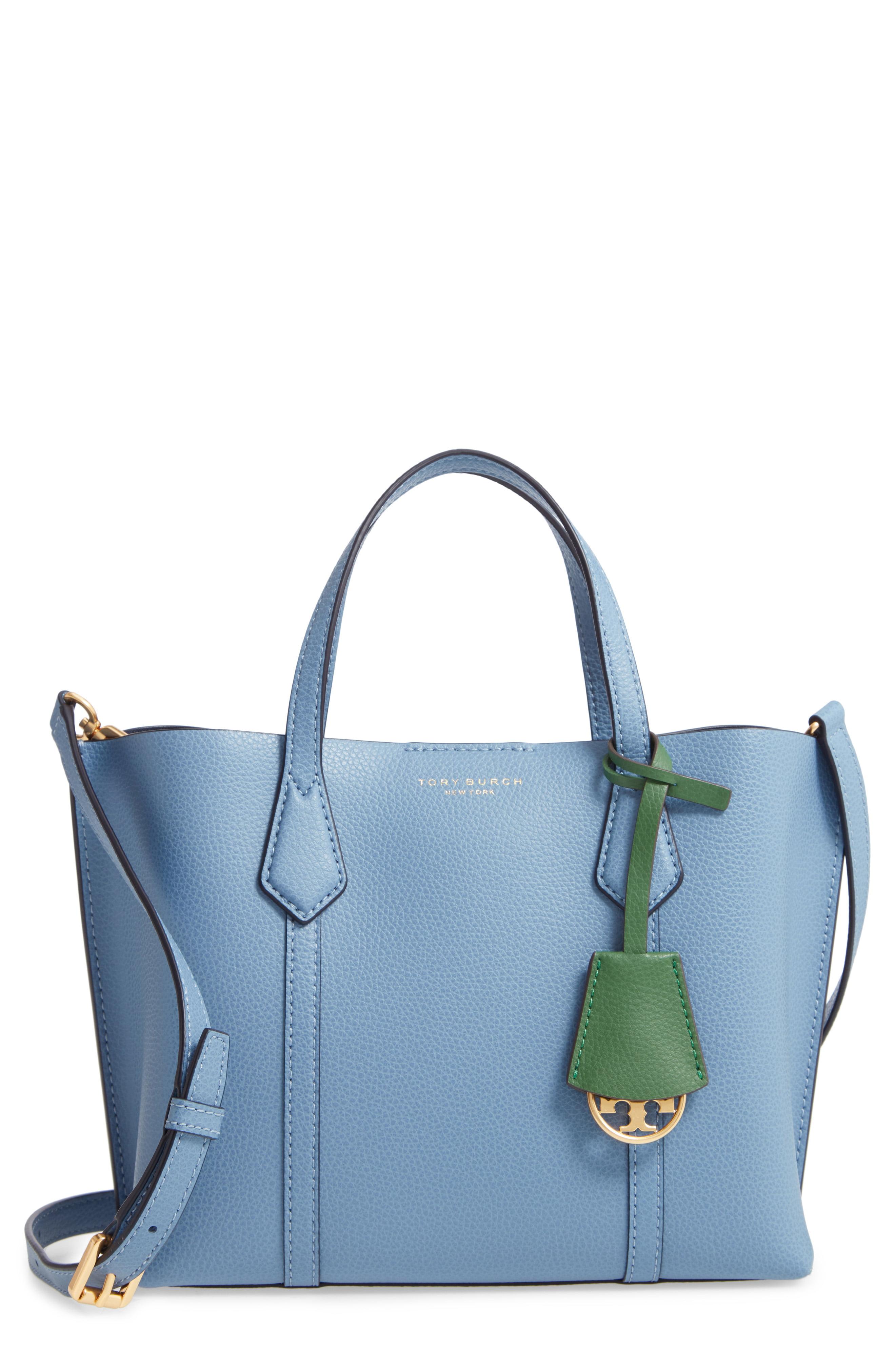tory burch perry tote blue cloud