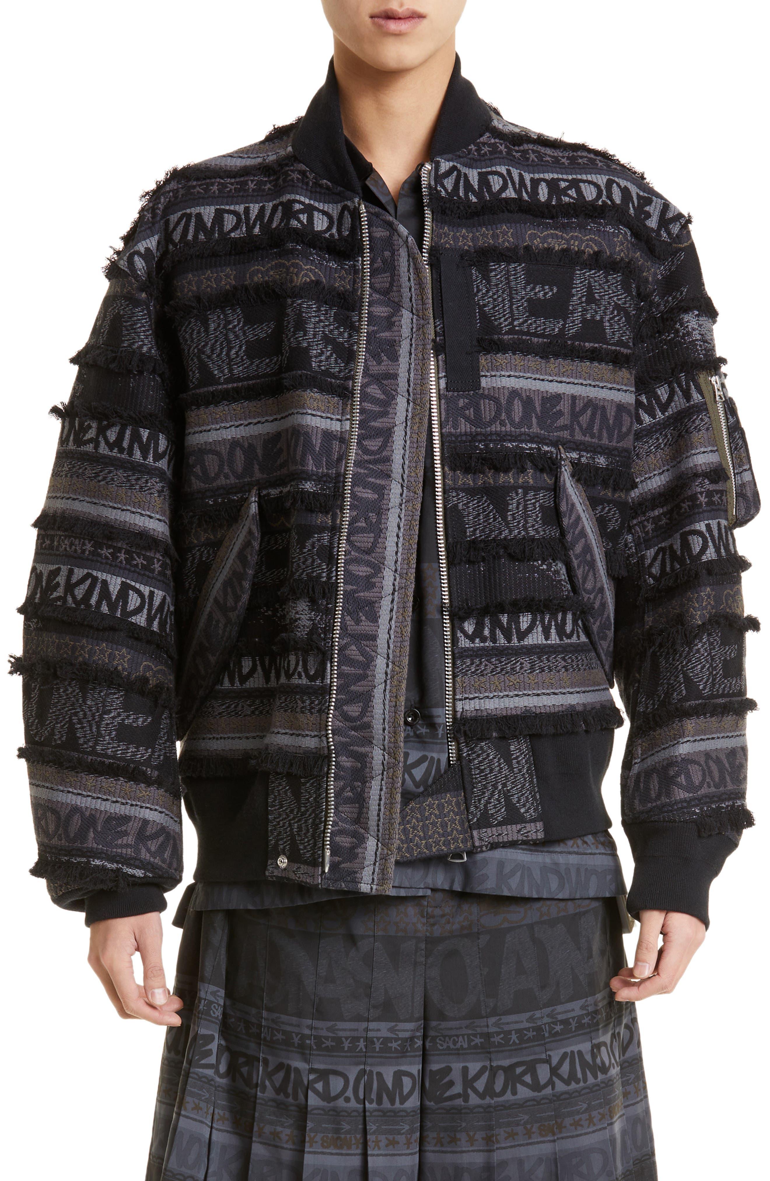 Sacai X Eric Haze Jacquard Bomber Jacket in Black for Men Lyst